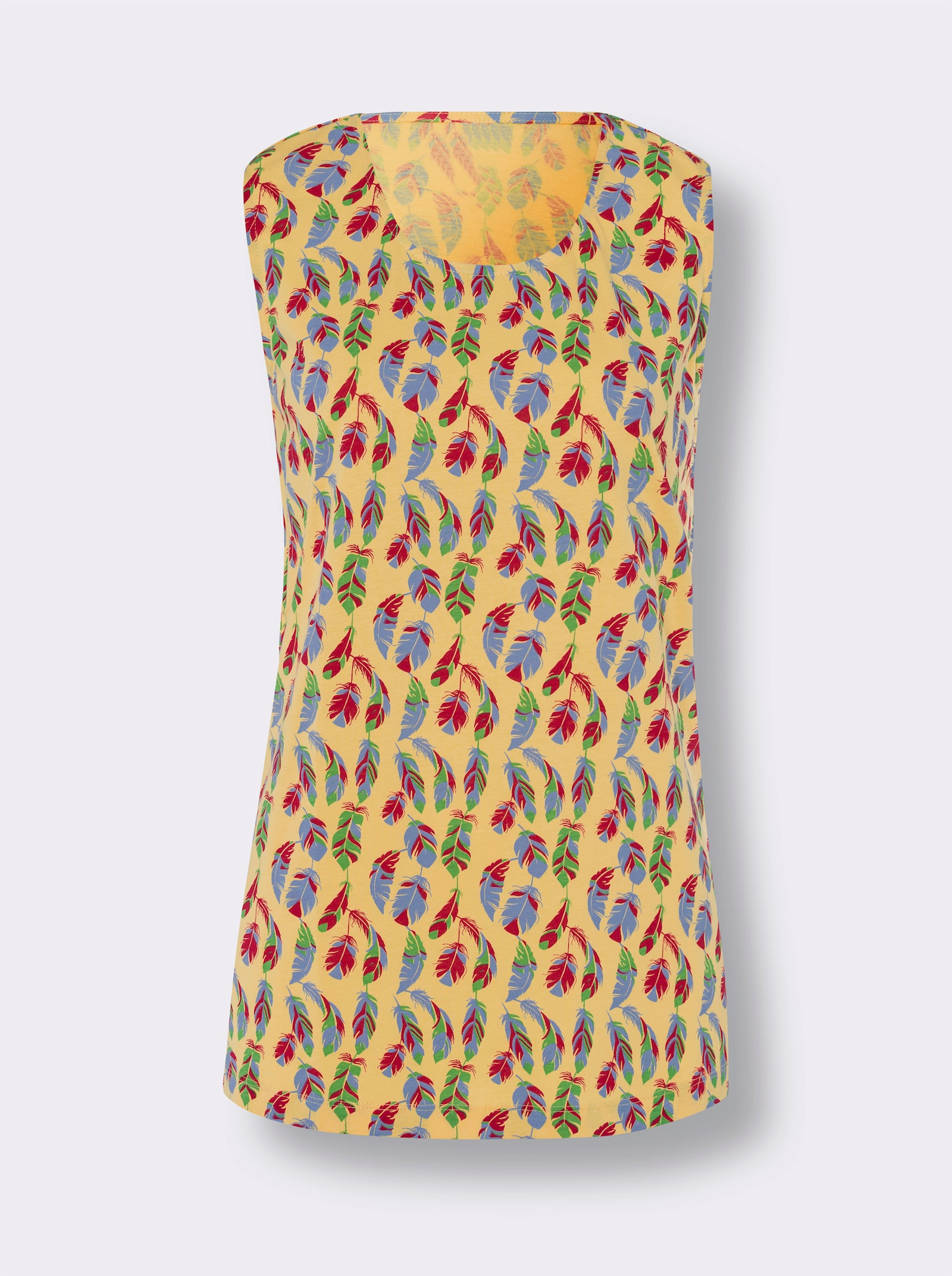 Shirttop met print - geel/lichtblauw bedrukt