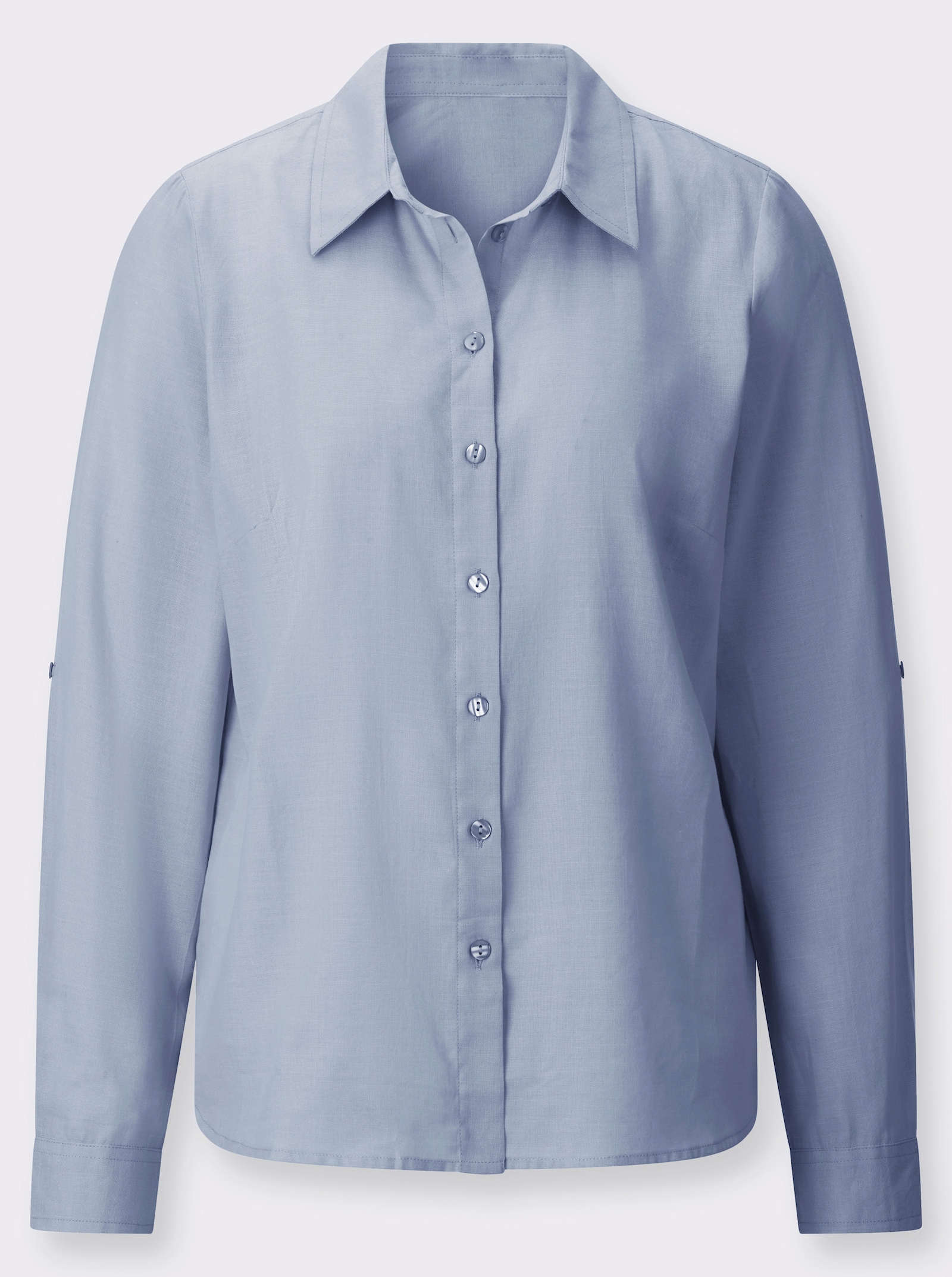 Hemdbluse in Melange-Optik - hellblau-meliert