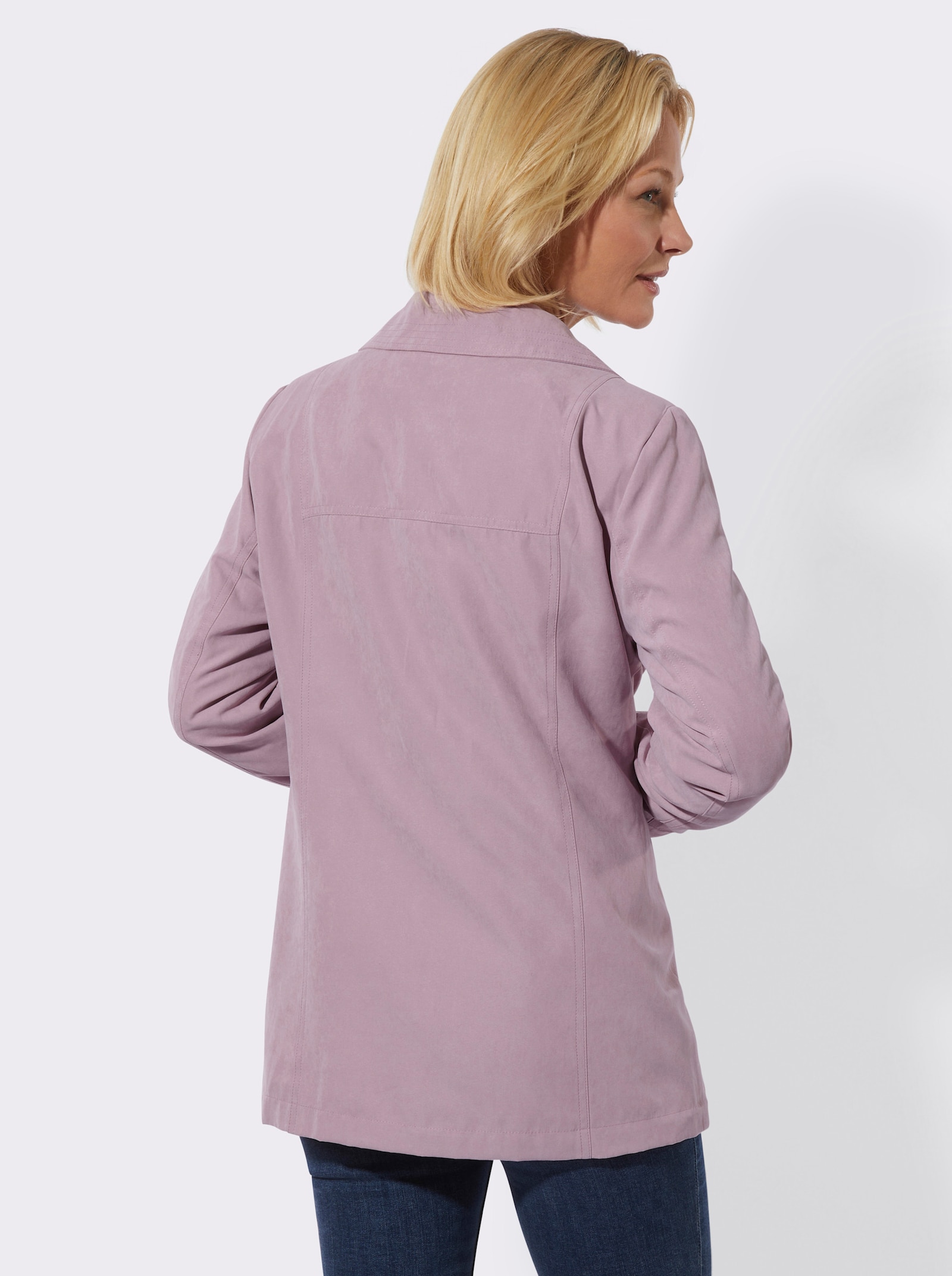 Prechodná bunda, velúrová koža - hnedofialová