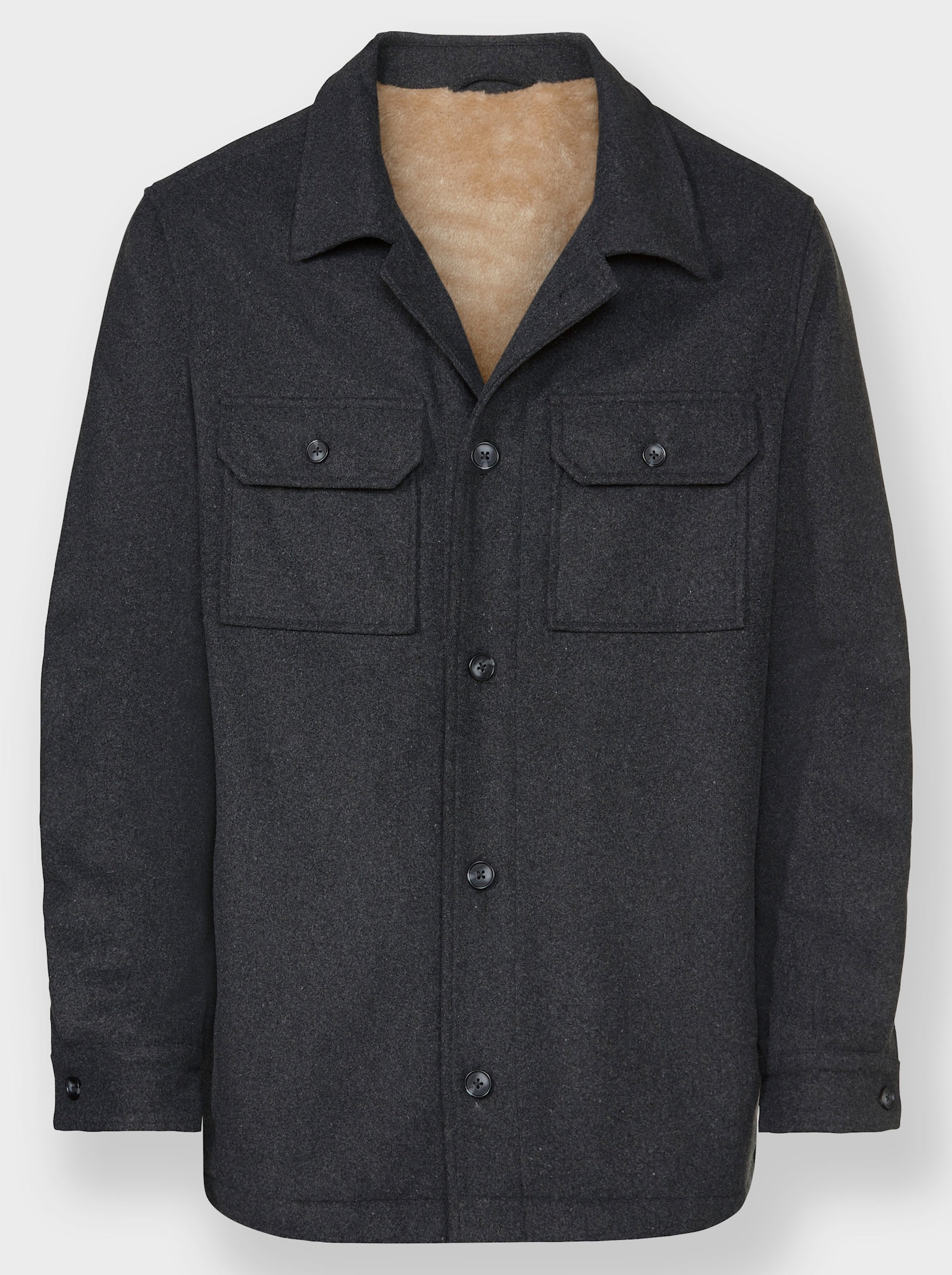 Marco Donati Longjacke in Woll-Optik - graphit-meliert