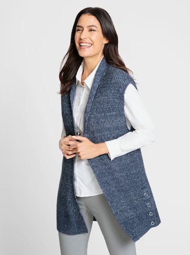 Strickweste - rauchblau-meliert