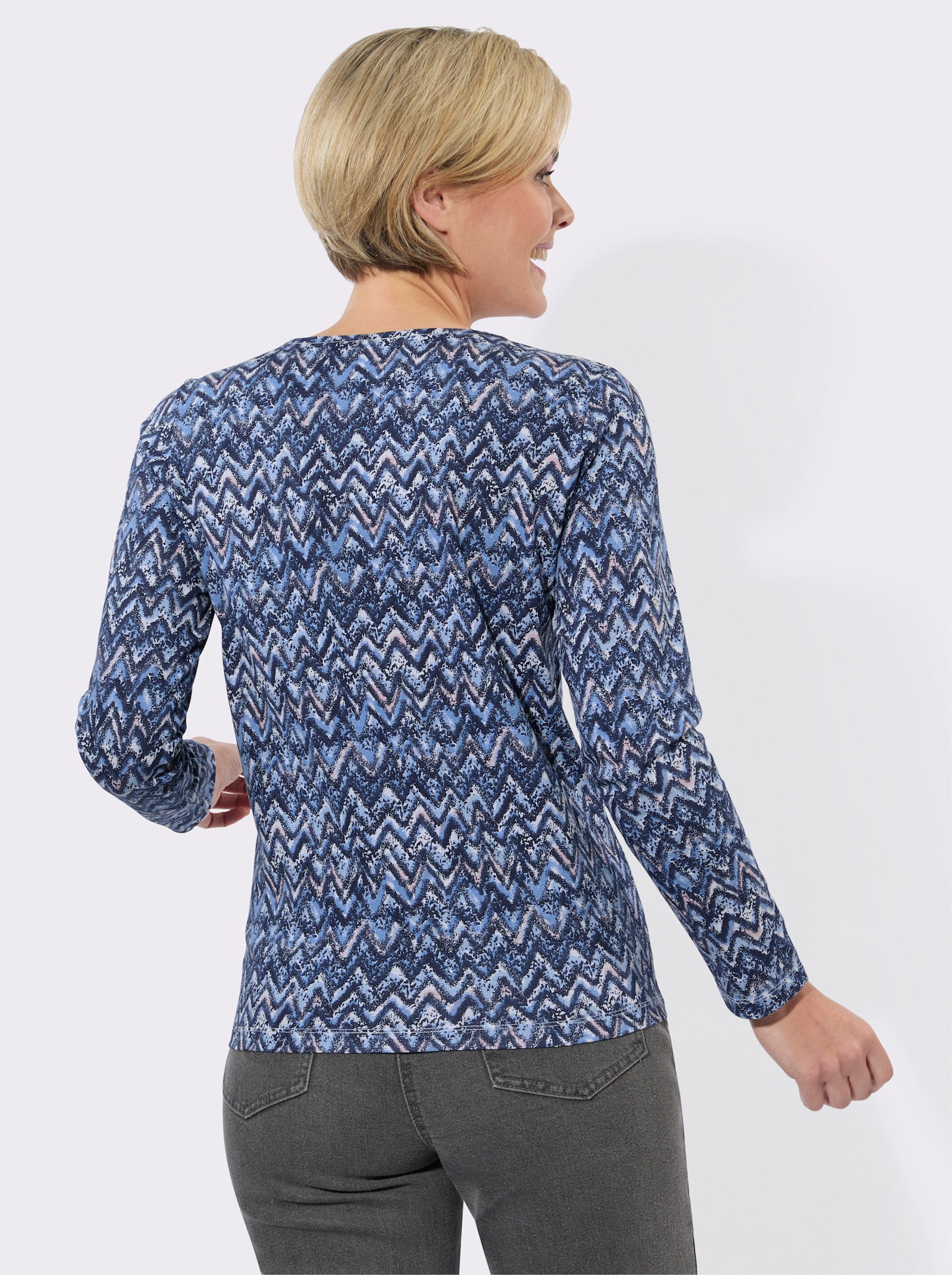Shirt mit Grafik-Muster - marine-eisblau-bedruckt
