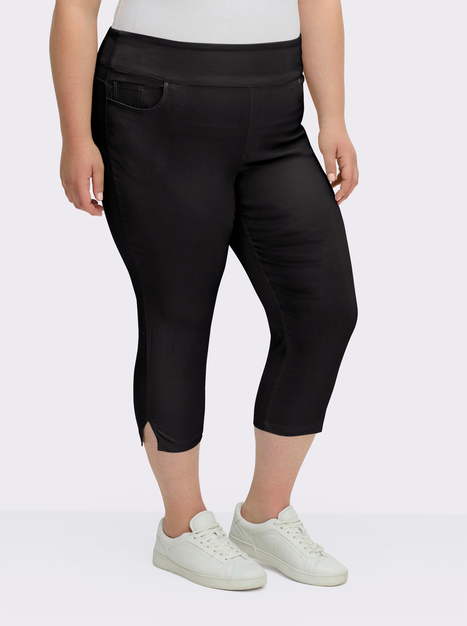 Stretch-Hose in Wadenlänge - schwarz