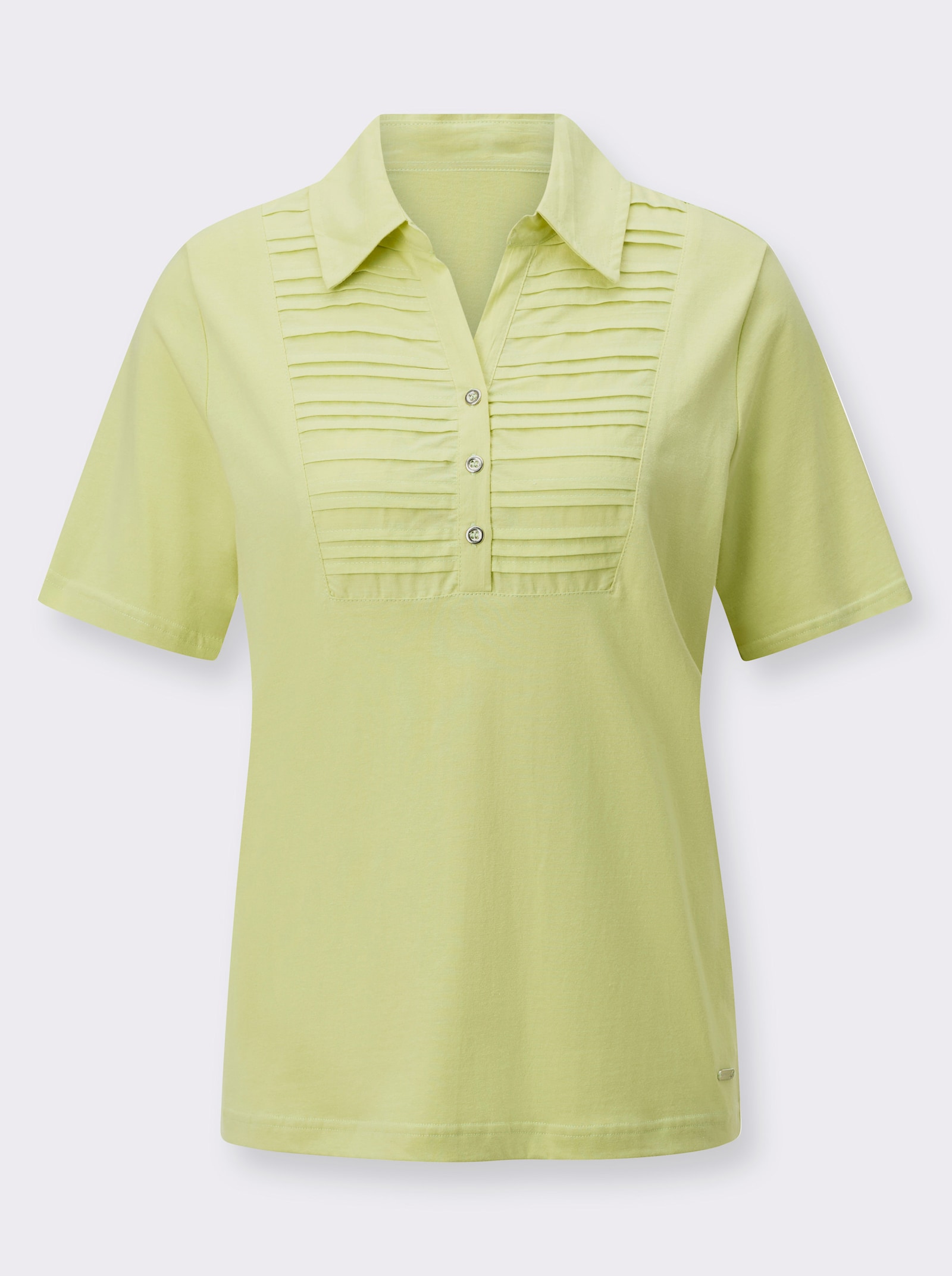 Poloshirt met sierbiezen - pistache