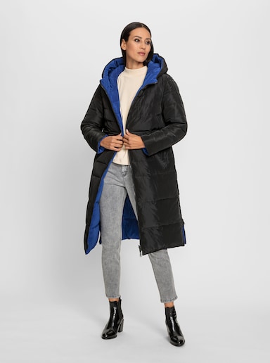 heine Steppmantel mit Wende-Funktion - schwarz-royalblau