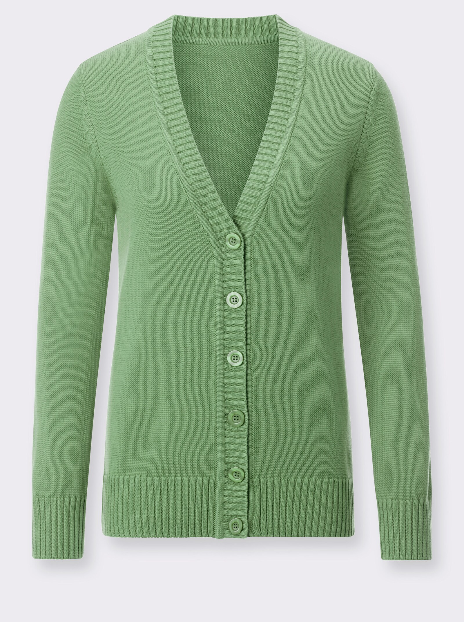 Strickjacke mit farblich abgestimmten Knöpfen - apfel