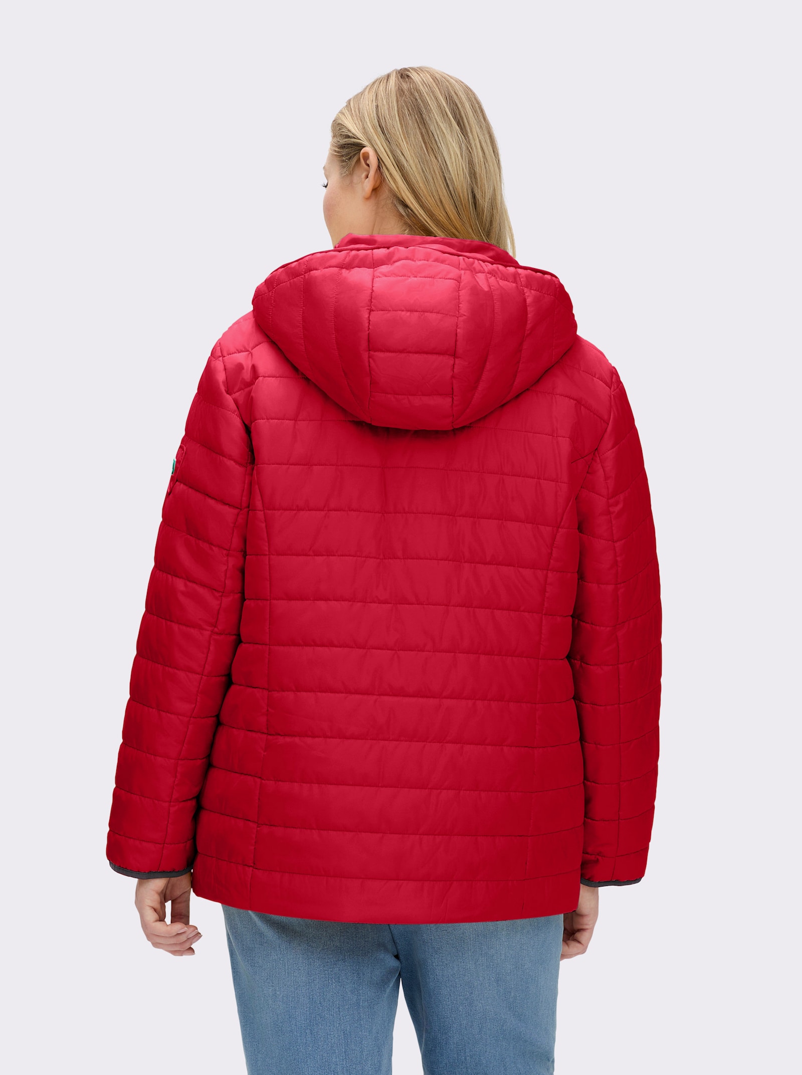 Steppjacke mit kontrastfarbenen Akzenten - rot