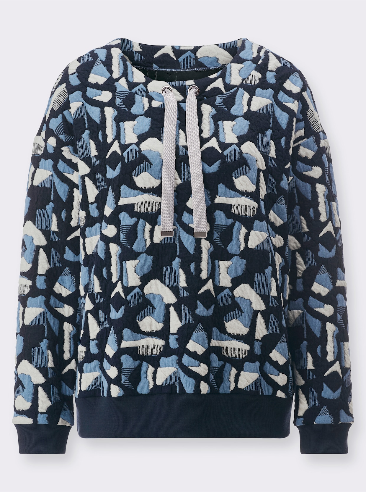 Sweatshirt - middenblauw/koningsblauw gedessineerd