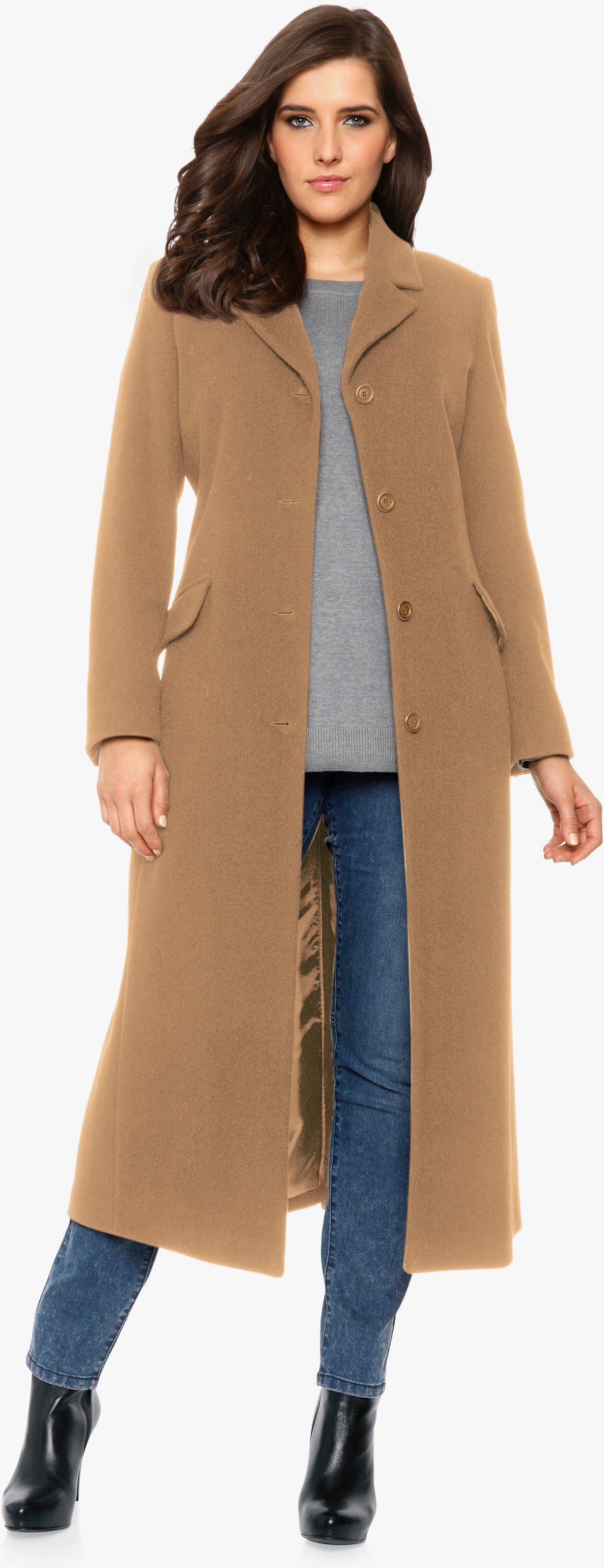 heine Manteau coupe longue - couleur chamois