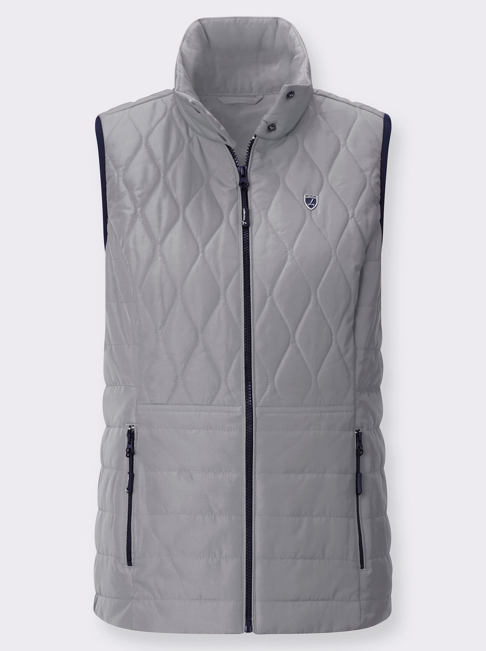 Steppweste in kontrastreicher Verarbeitung - steingrau