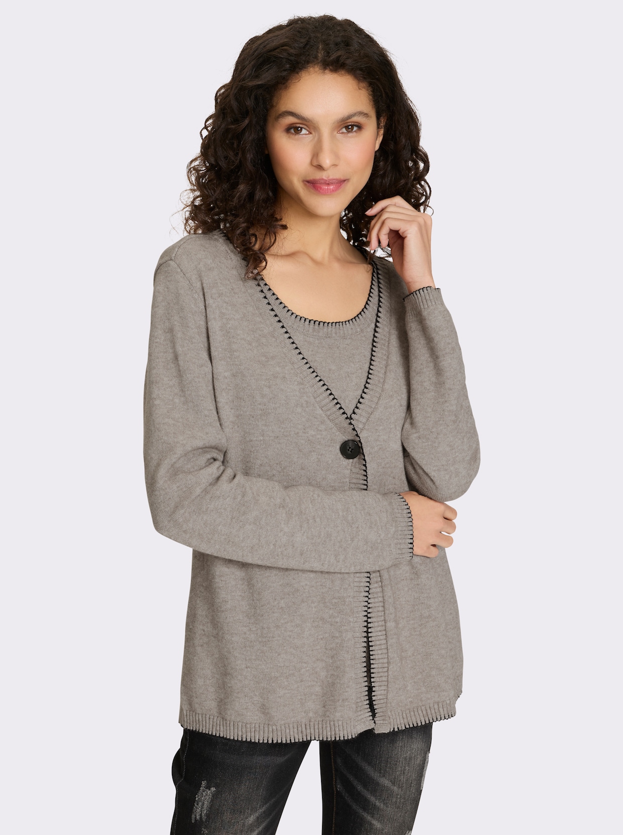 heine Twin-Set - taupe-meliert