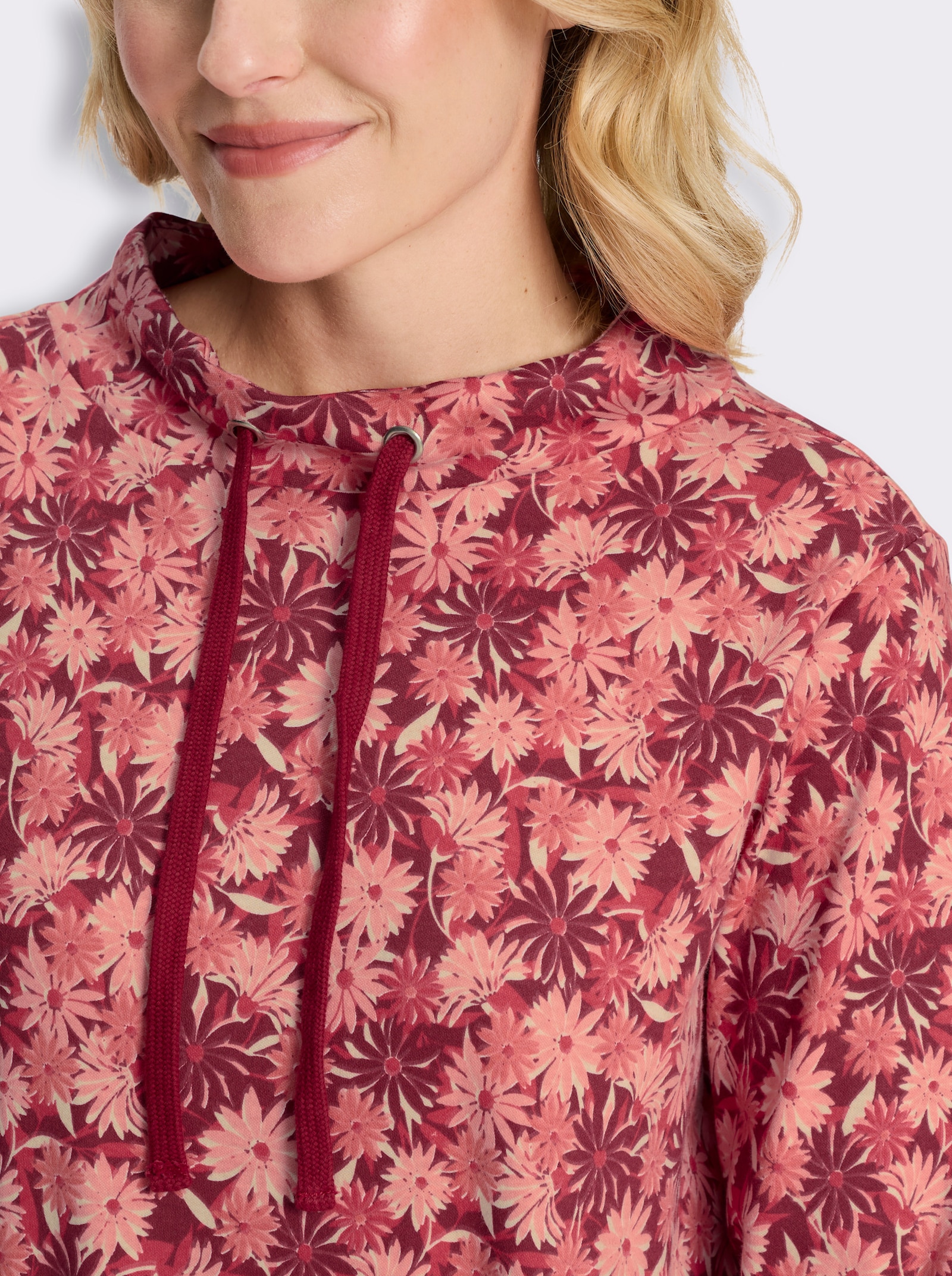 Sweatshirt im Blütenmuster - flamingo-kirsche-bedruckt