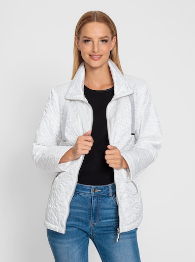 heine Outdoorjacke mit Glitzer-Details - weiß