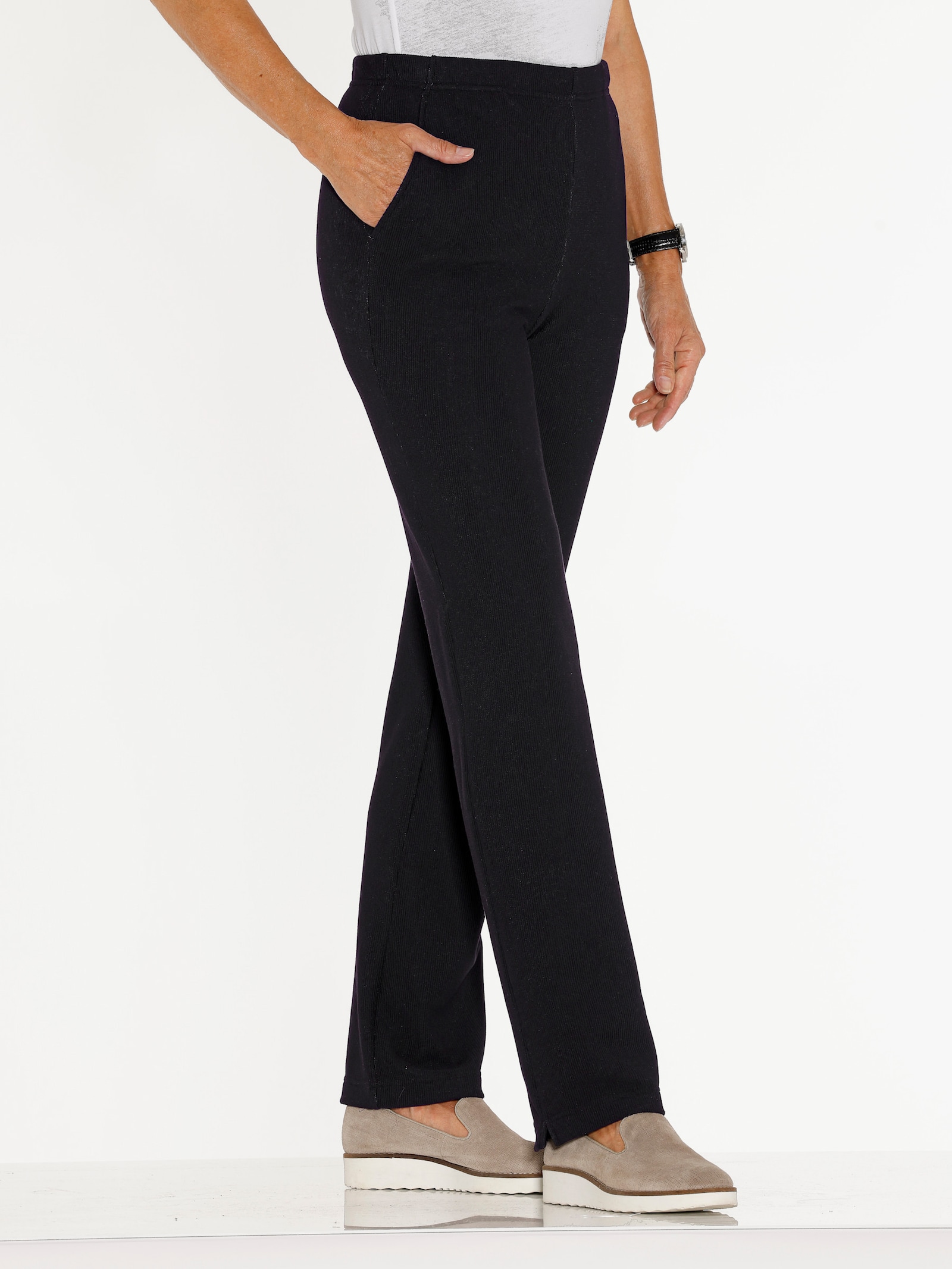 Schlupfhose in Ripp-Qualität - schwarz