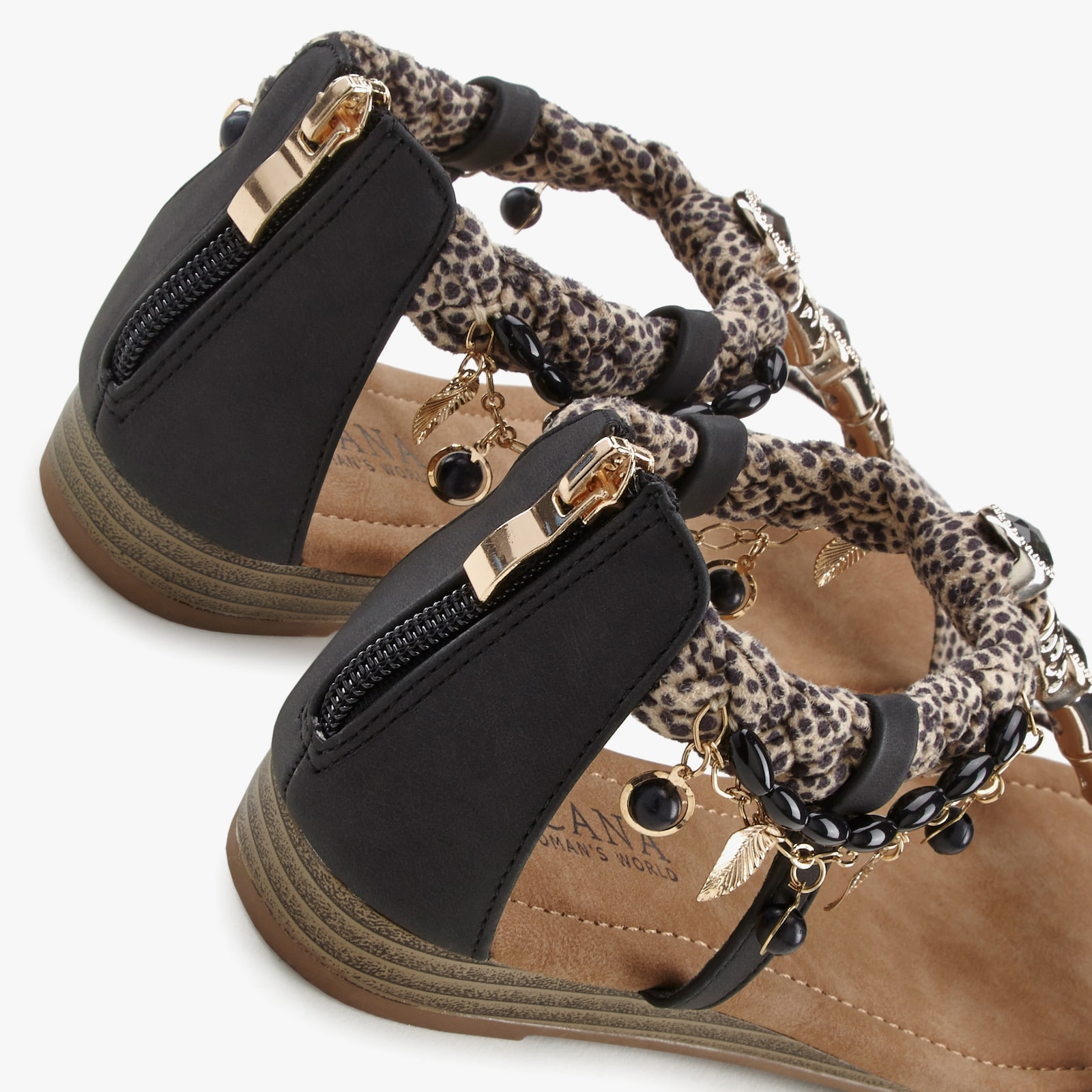 LASCANA Sandale - schwarz gepunktet