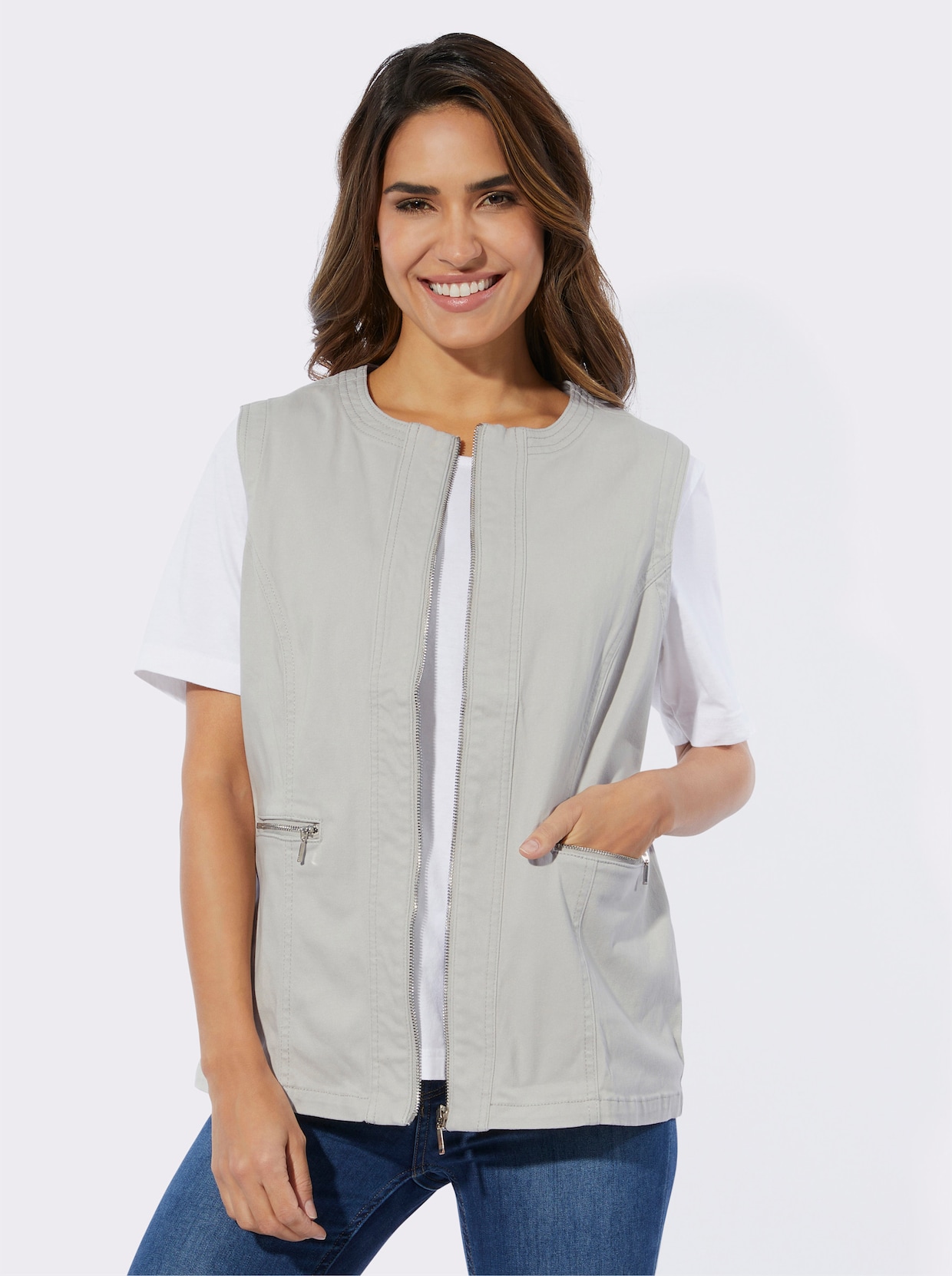 Gilet - lichtgrijs