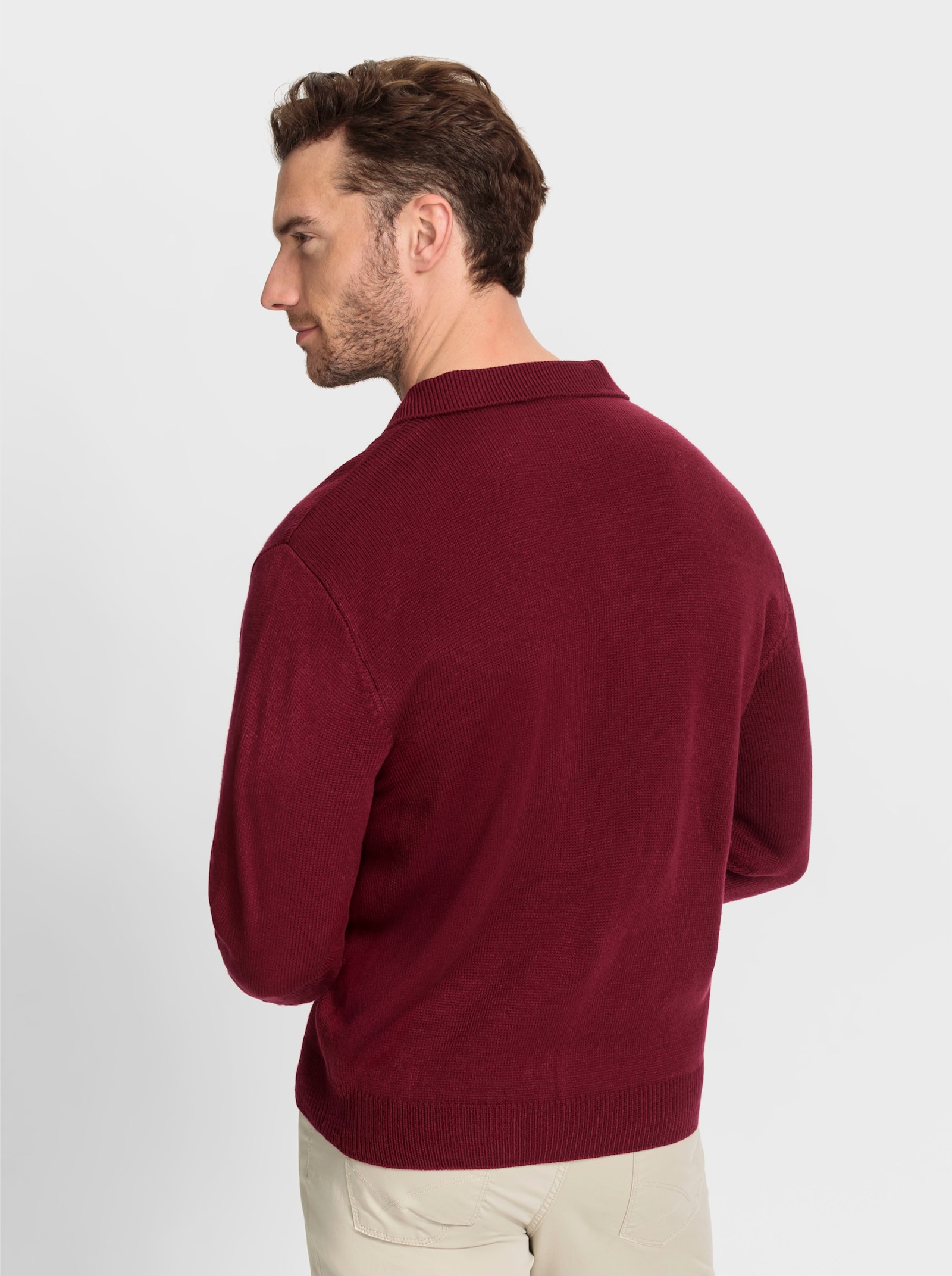 Catamaran Polopullover met ribboordjes - donkerrood