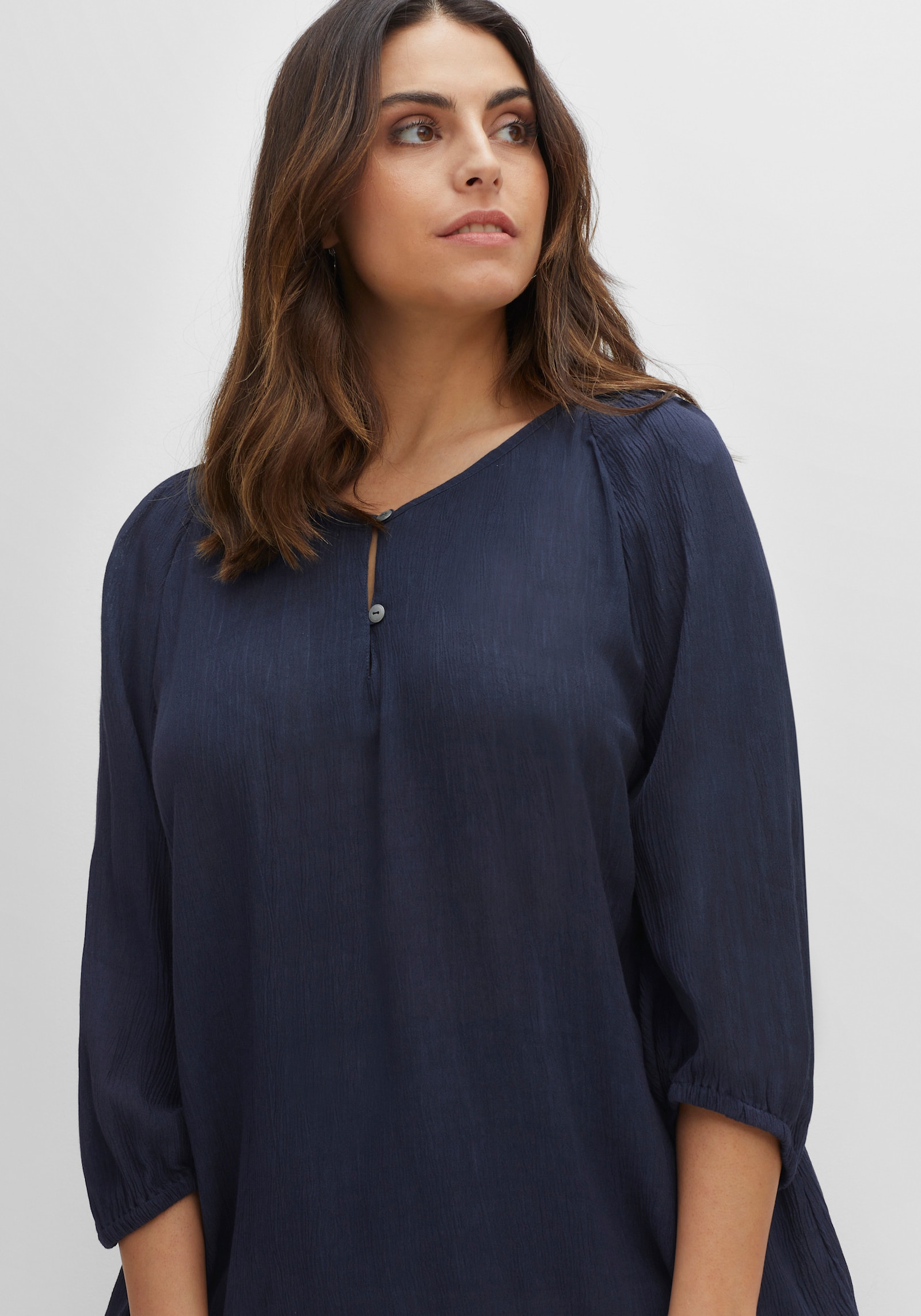 sheego Tunika mit 3/4-Raglanärmeln - nachtblau