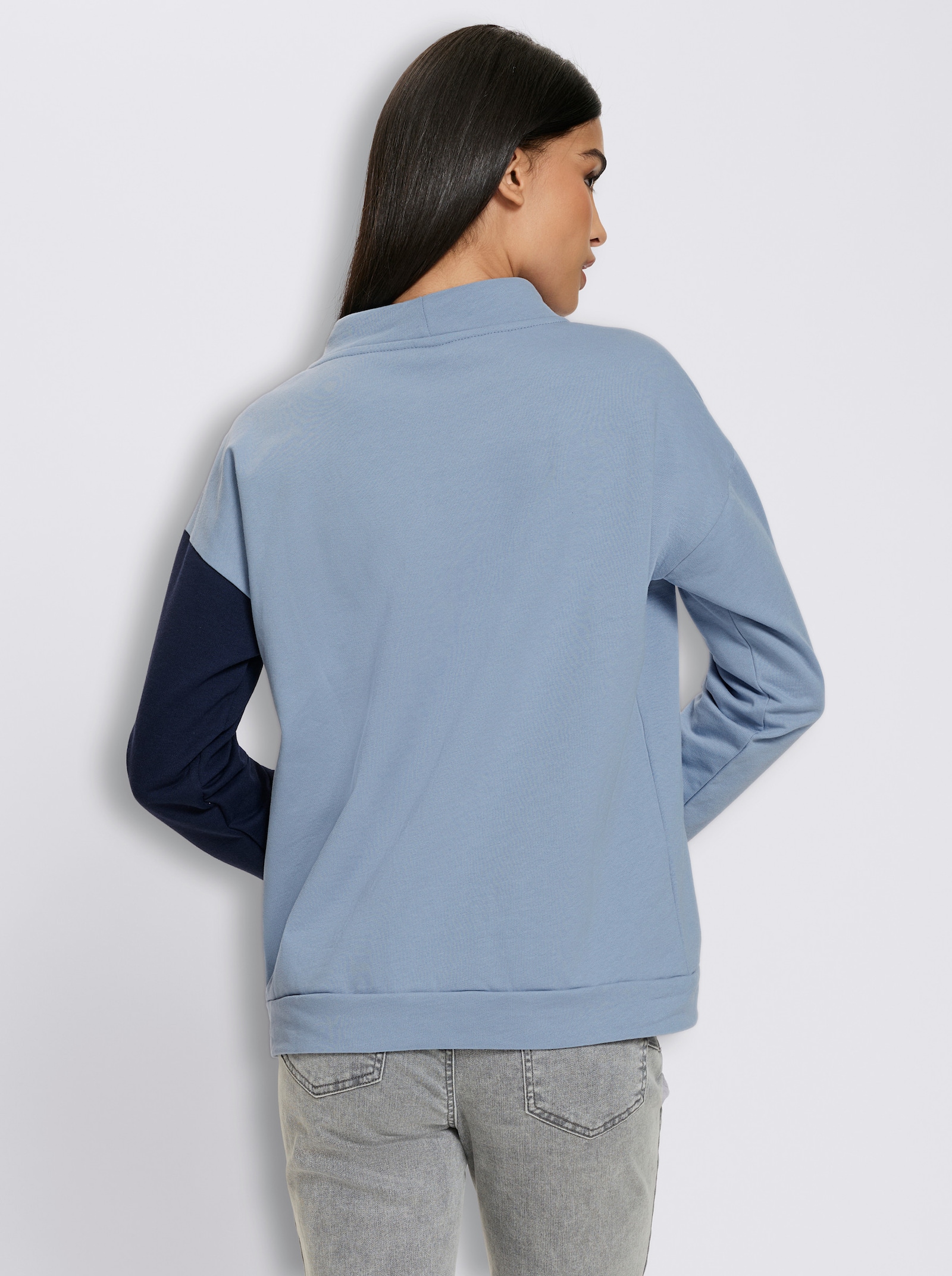 heine Sweatshirt mit Leo-Details - bleu-camel-bedruckt