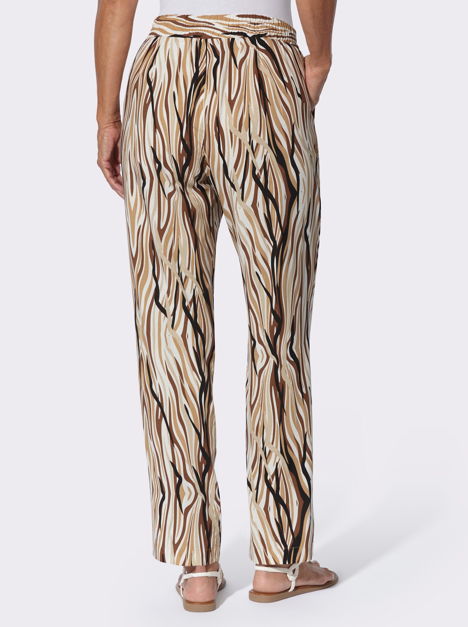 Schlupfhose mit Print - sand-camel-bedruckt