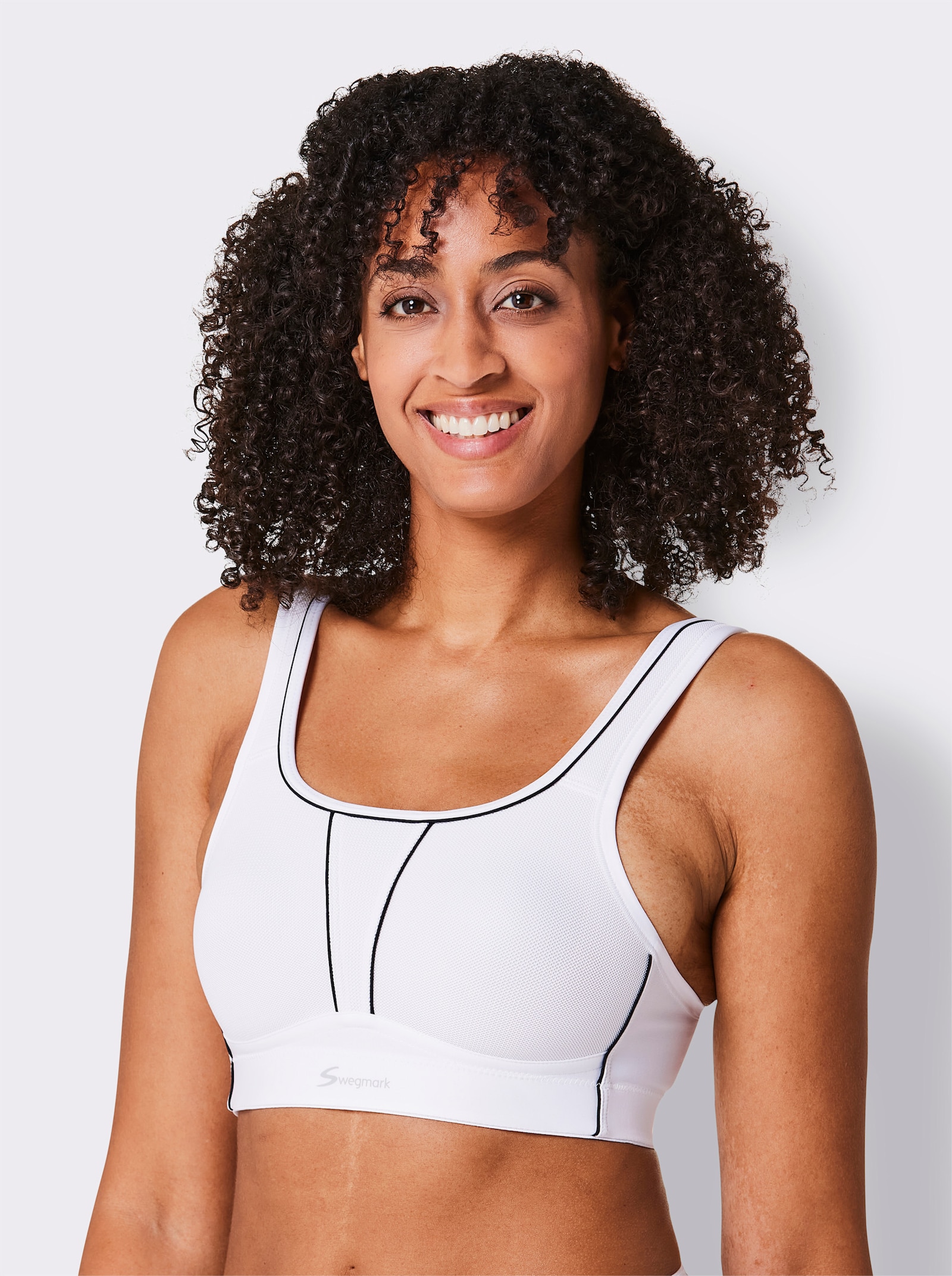 Swegmark Sport-BH ohne Bügel mit Ringerrücken-Funktion - weiß
