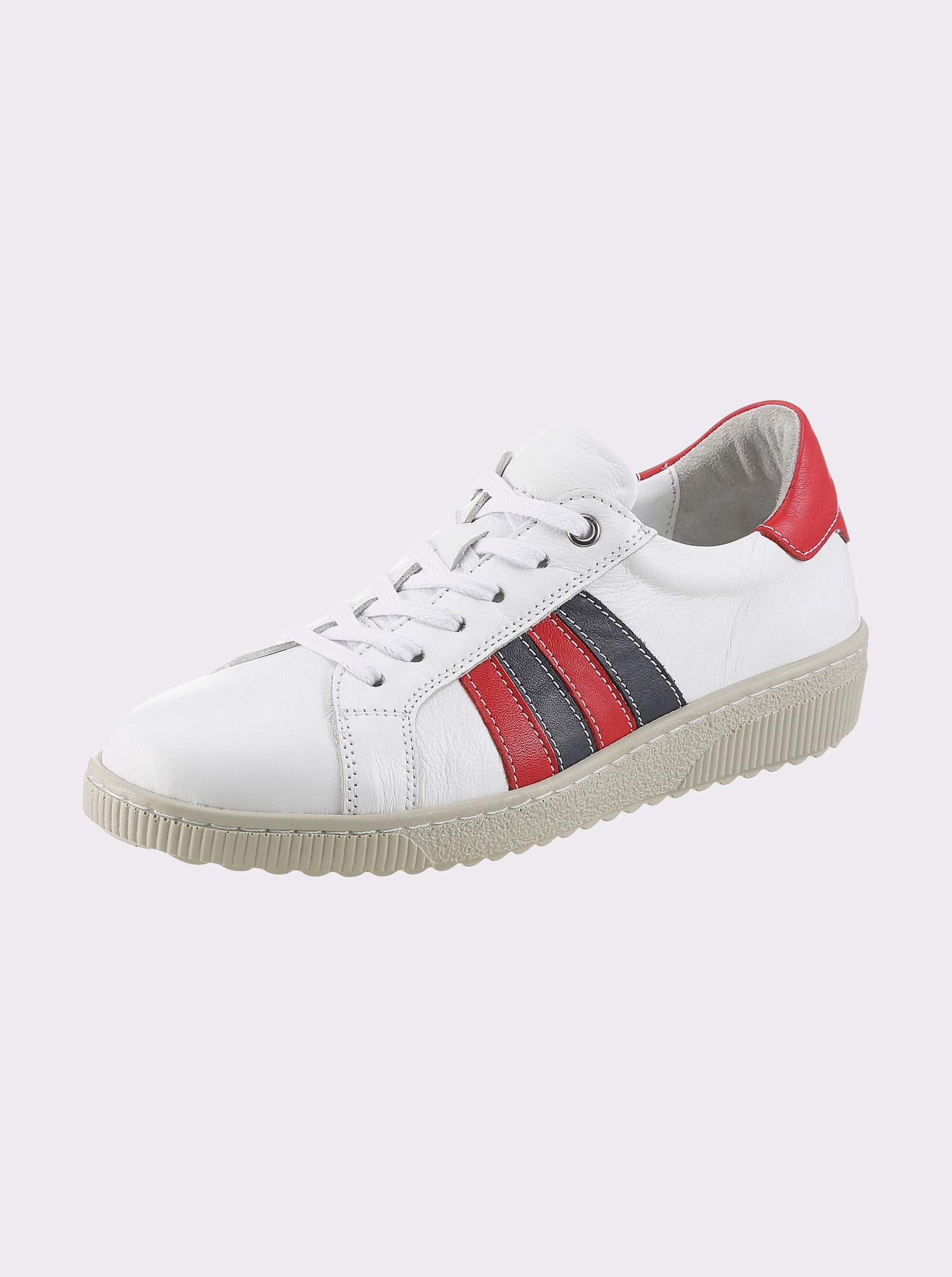 airsoft modern+ Sneaker mit Wechselfußbett - weiß-marine