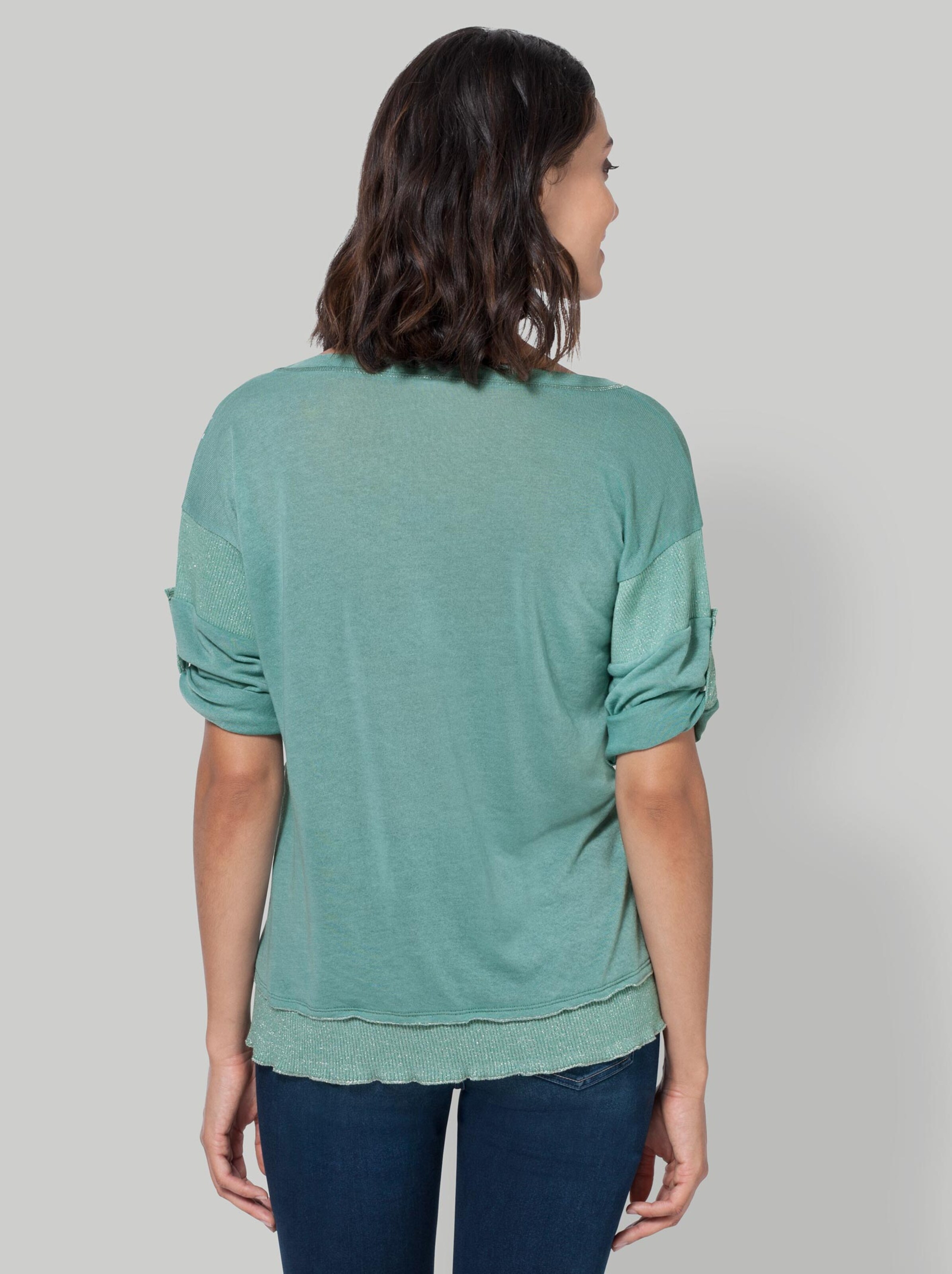 Damenmode Shirts Print-Shirt in jadegrün 