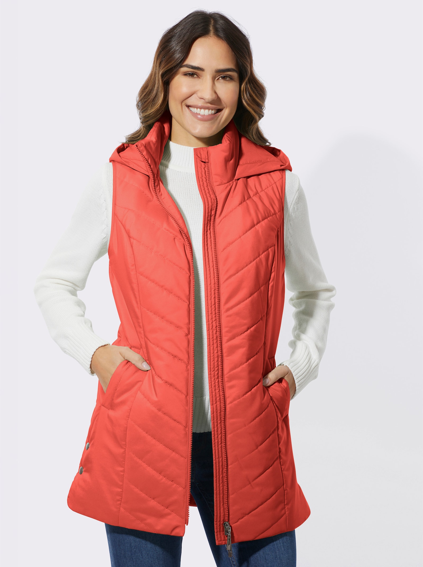 Steppweste in langer Form - terra