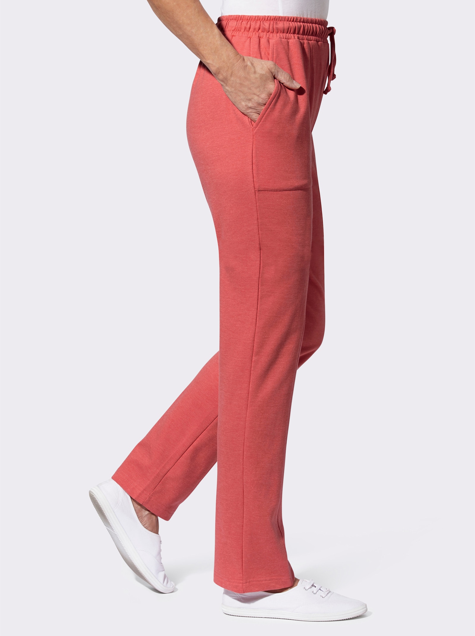 Jerseyhose innen angeraut - grapefruit-meliert