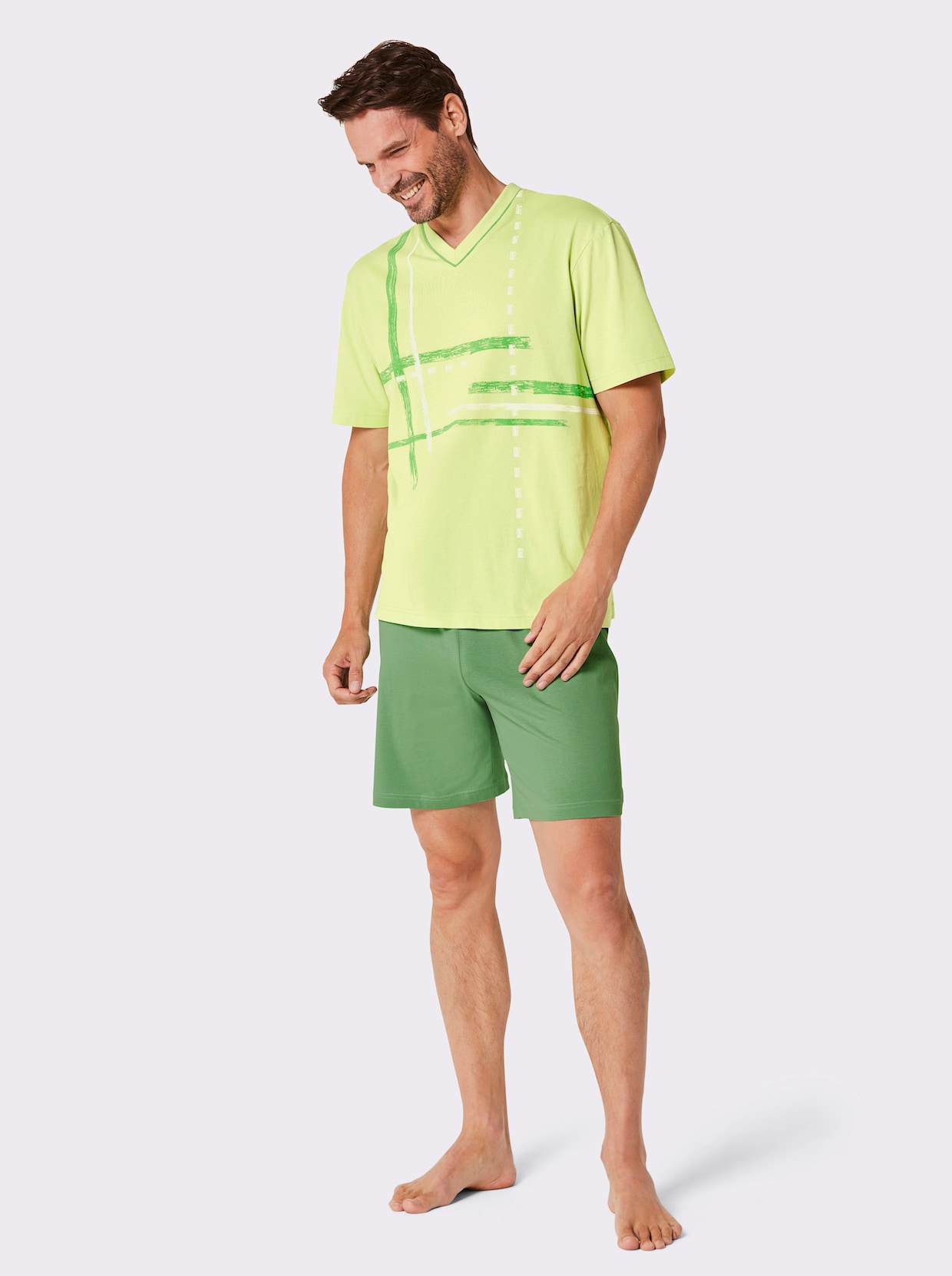 wäschepur men Shortys - apfel-pistazie + graphit-grau