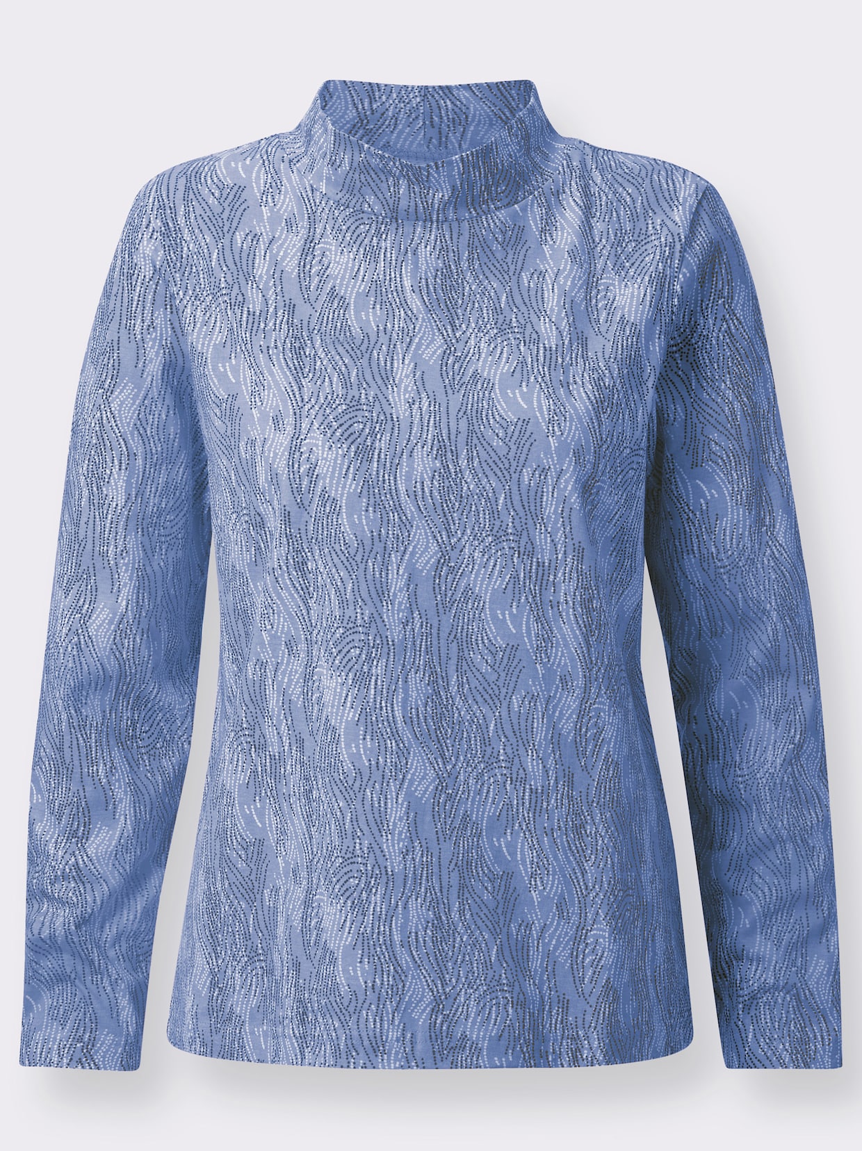 Stehkragenshirt - bleu-bedruckt