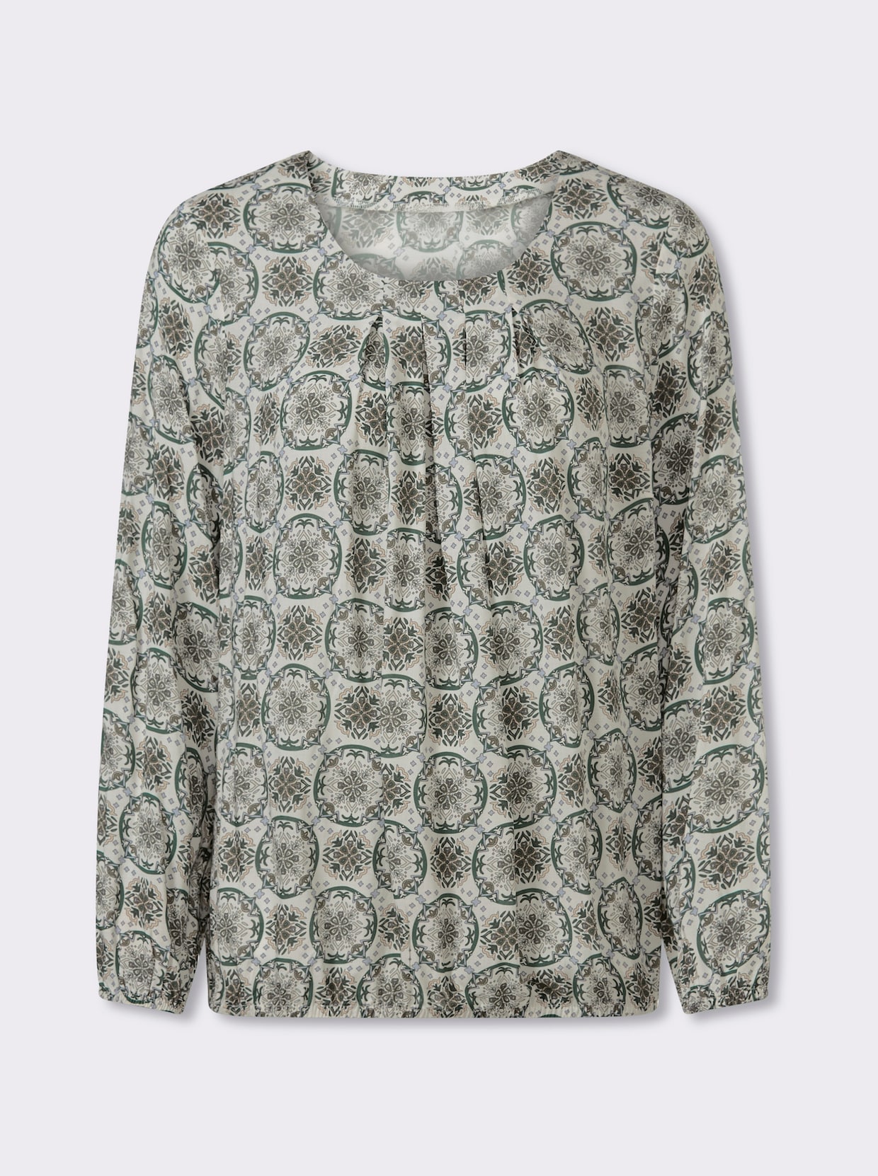 heine Druckbluse - khaki-sand-bedruckt