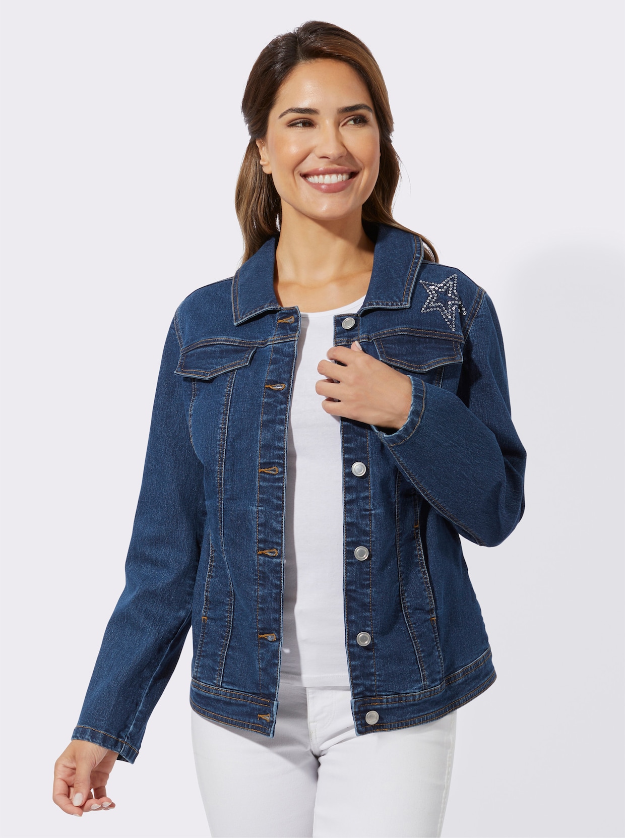 Jeansjacke - blue-stone-washed