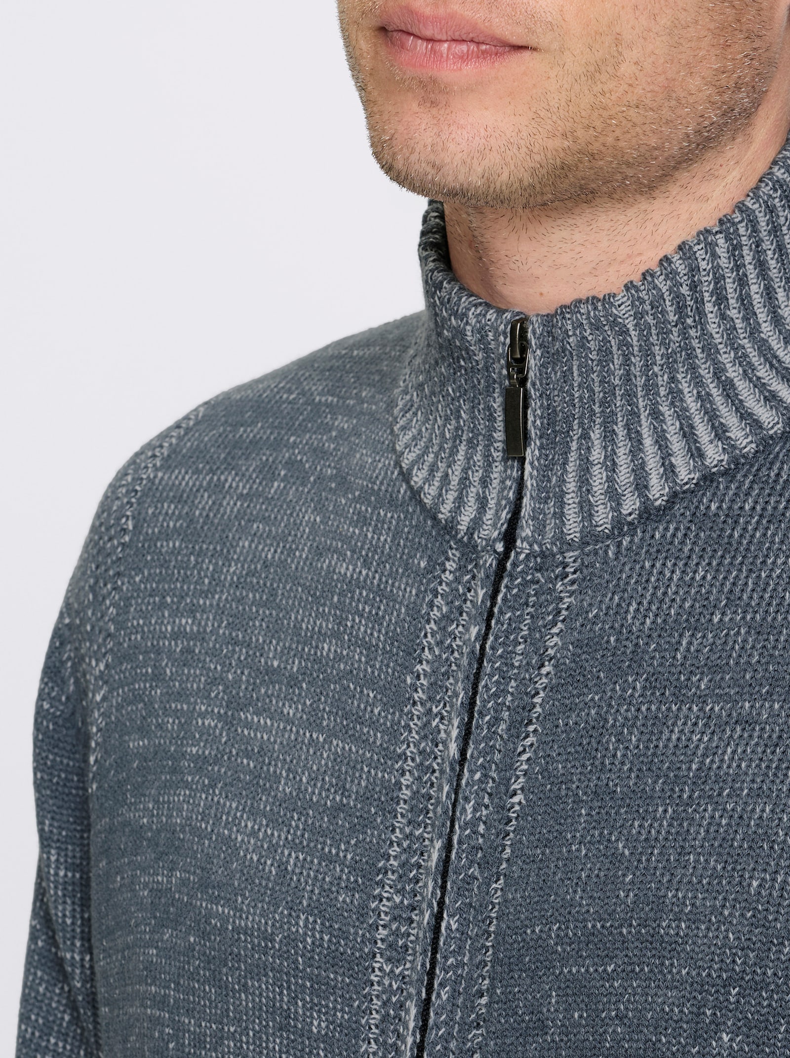 Catamaran Strickjacke mit Futter - rauchblau-meliert