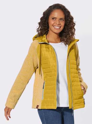 Steppjacke mit Strick-Fleece - ocker-ecru