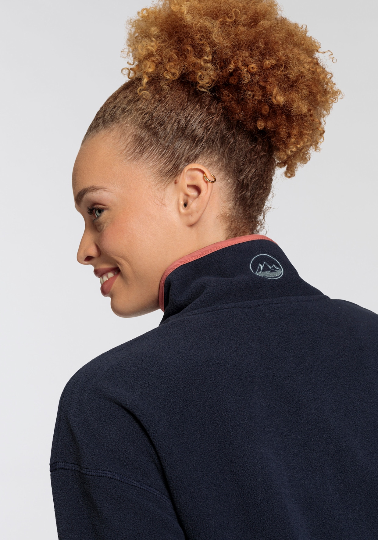 Fleecepullover - navy-hell blau