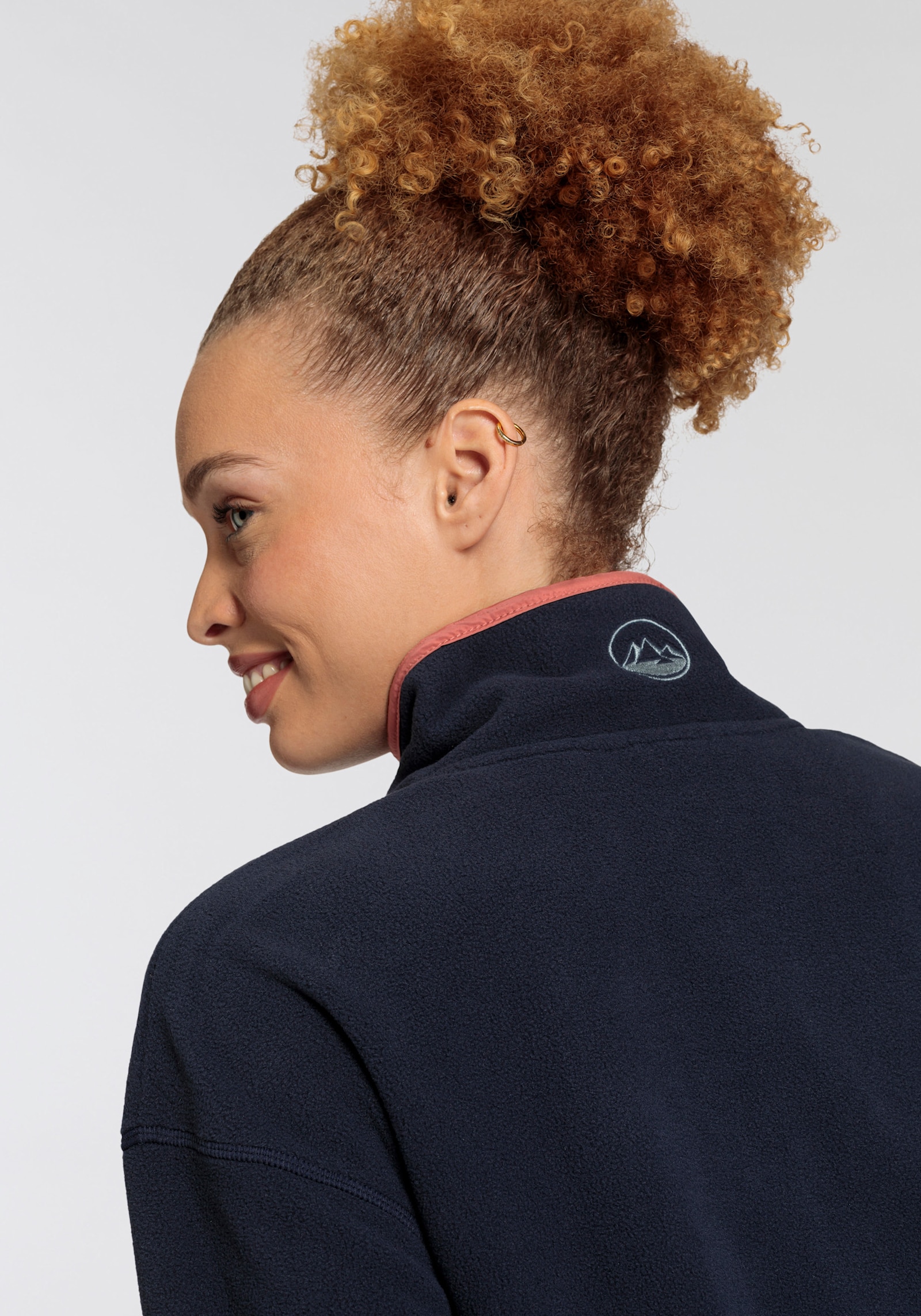 Polarino Fleecepullover - navy-hell blau