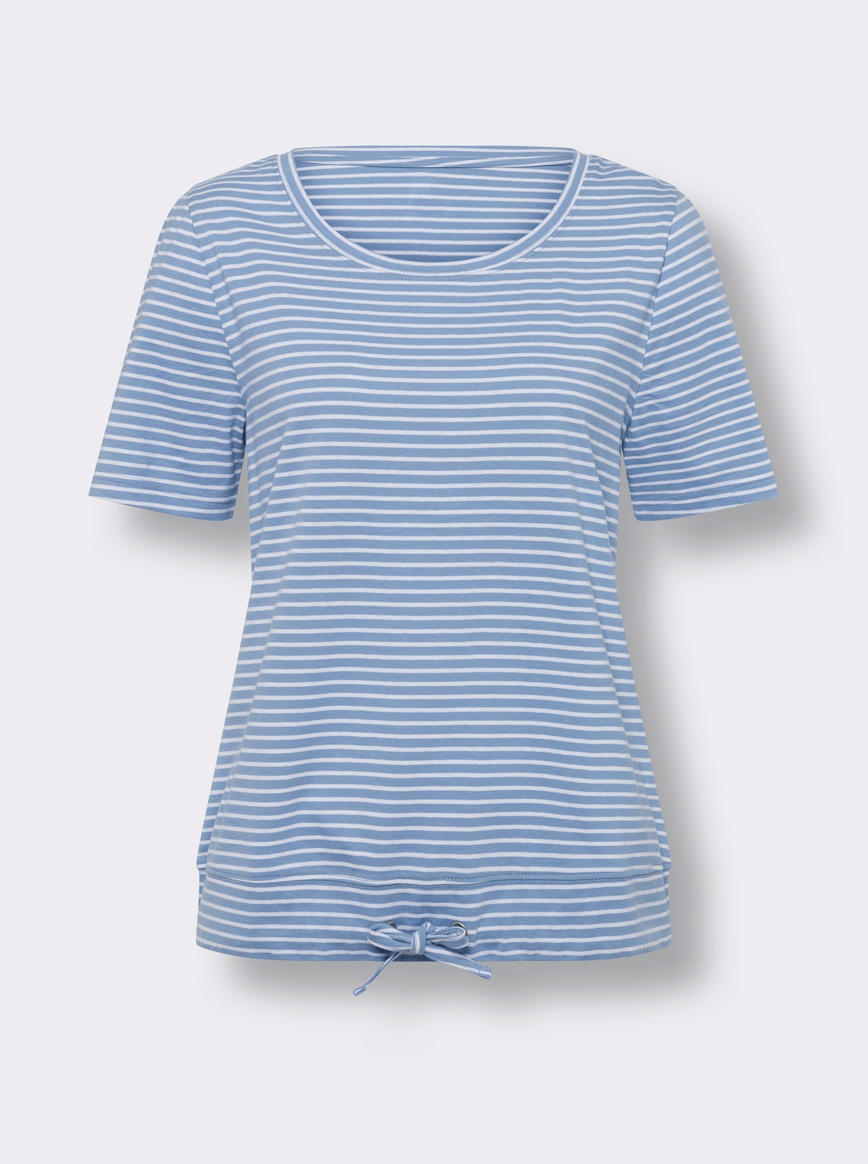 Shirt met korte mouwen - bleu/wit gestreept
