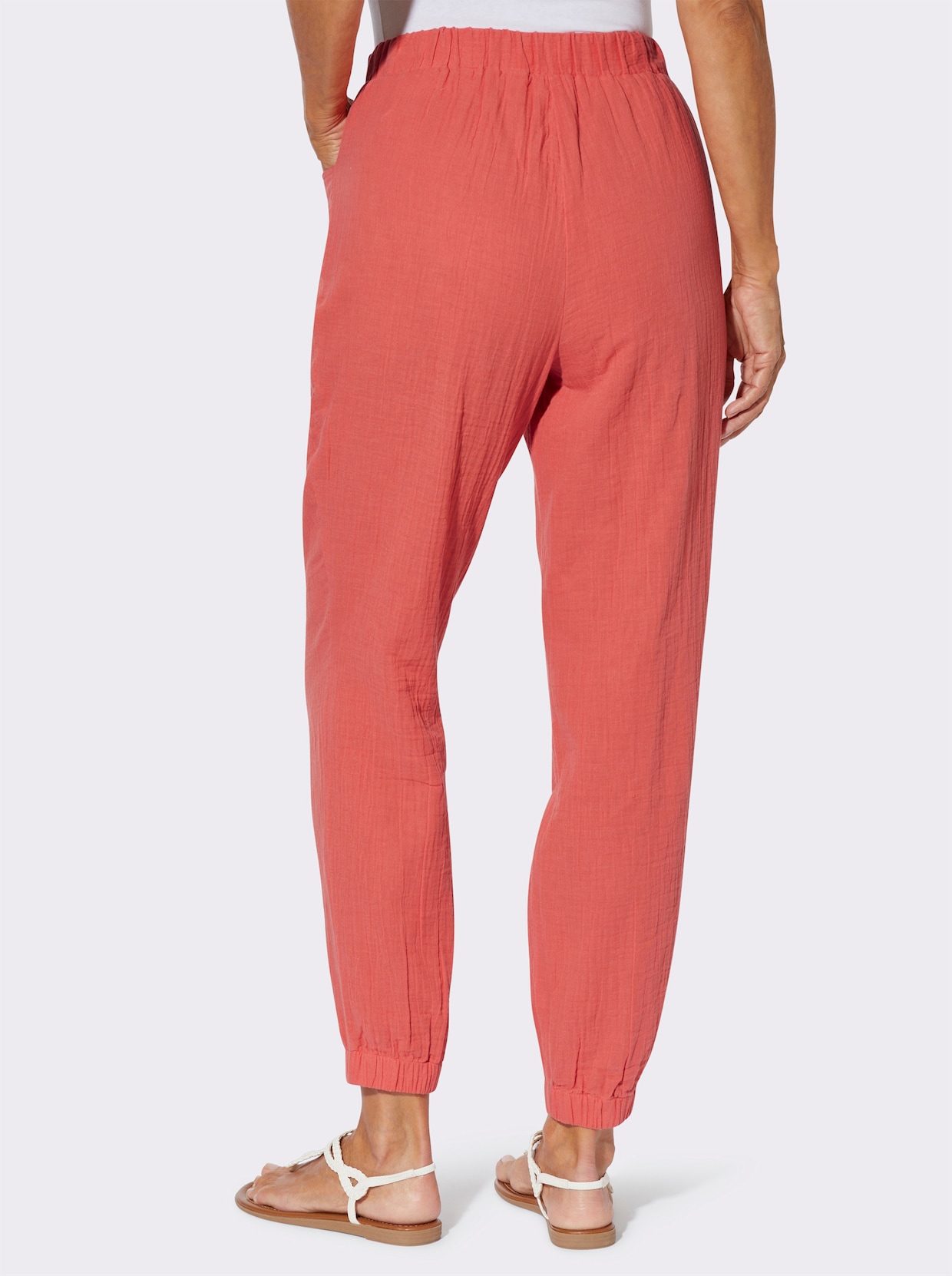 Schlupfhose in Musselin-Qualität - grapefruit