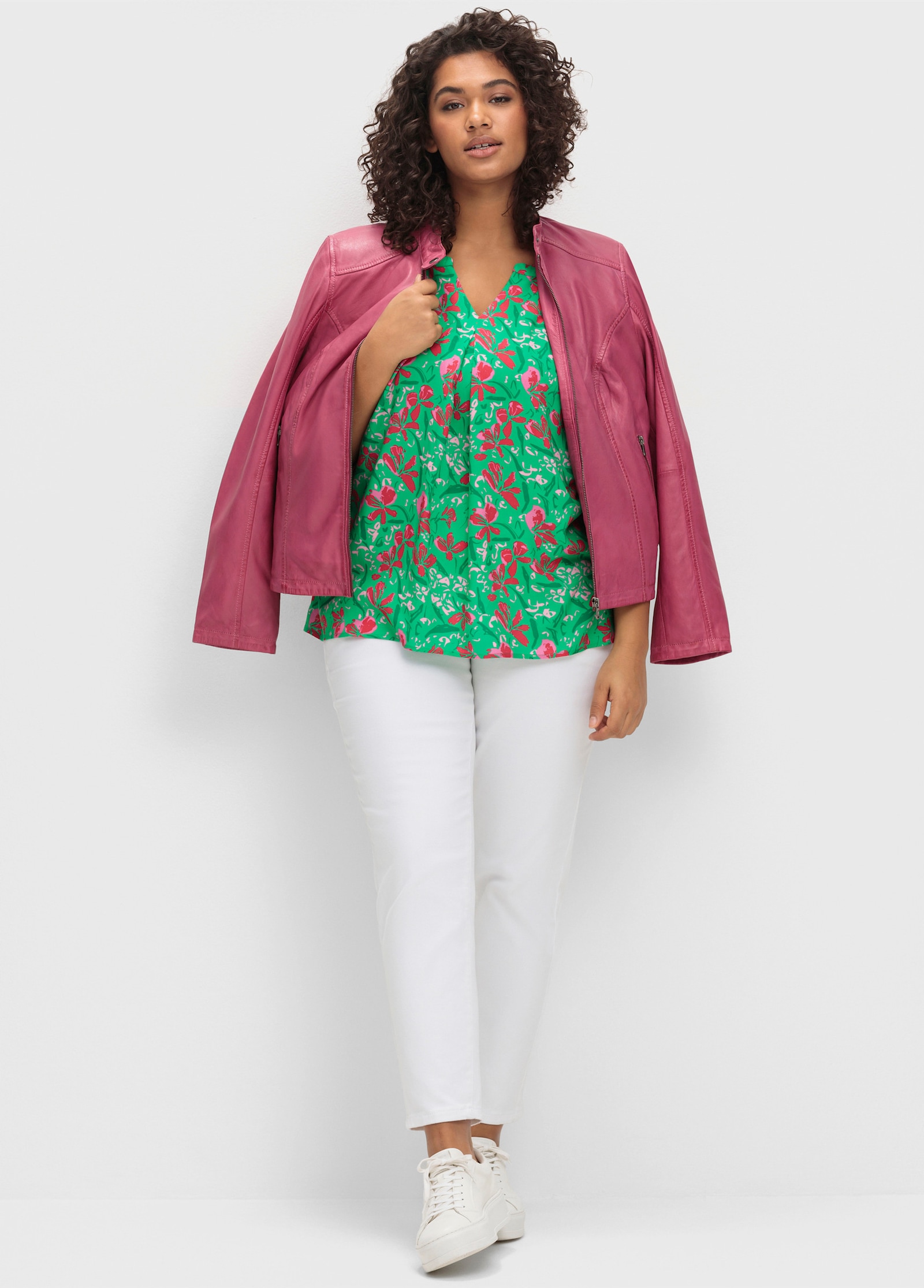 sheego Jegging met brede elastische band - white denim