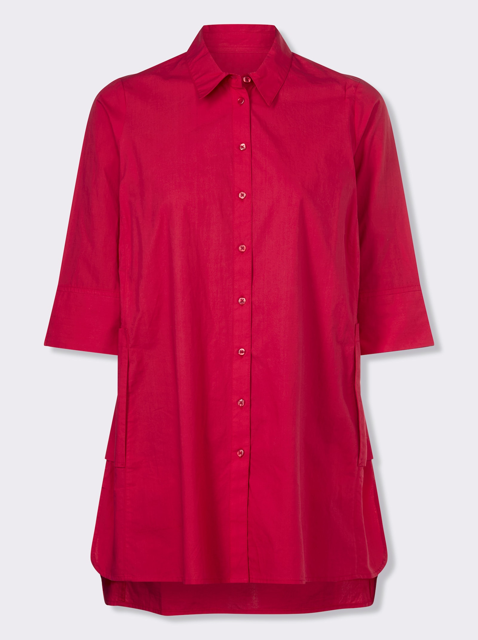 heine Longbluse mit Taschen - erdbeere