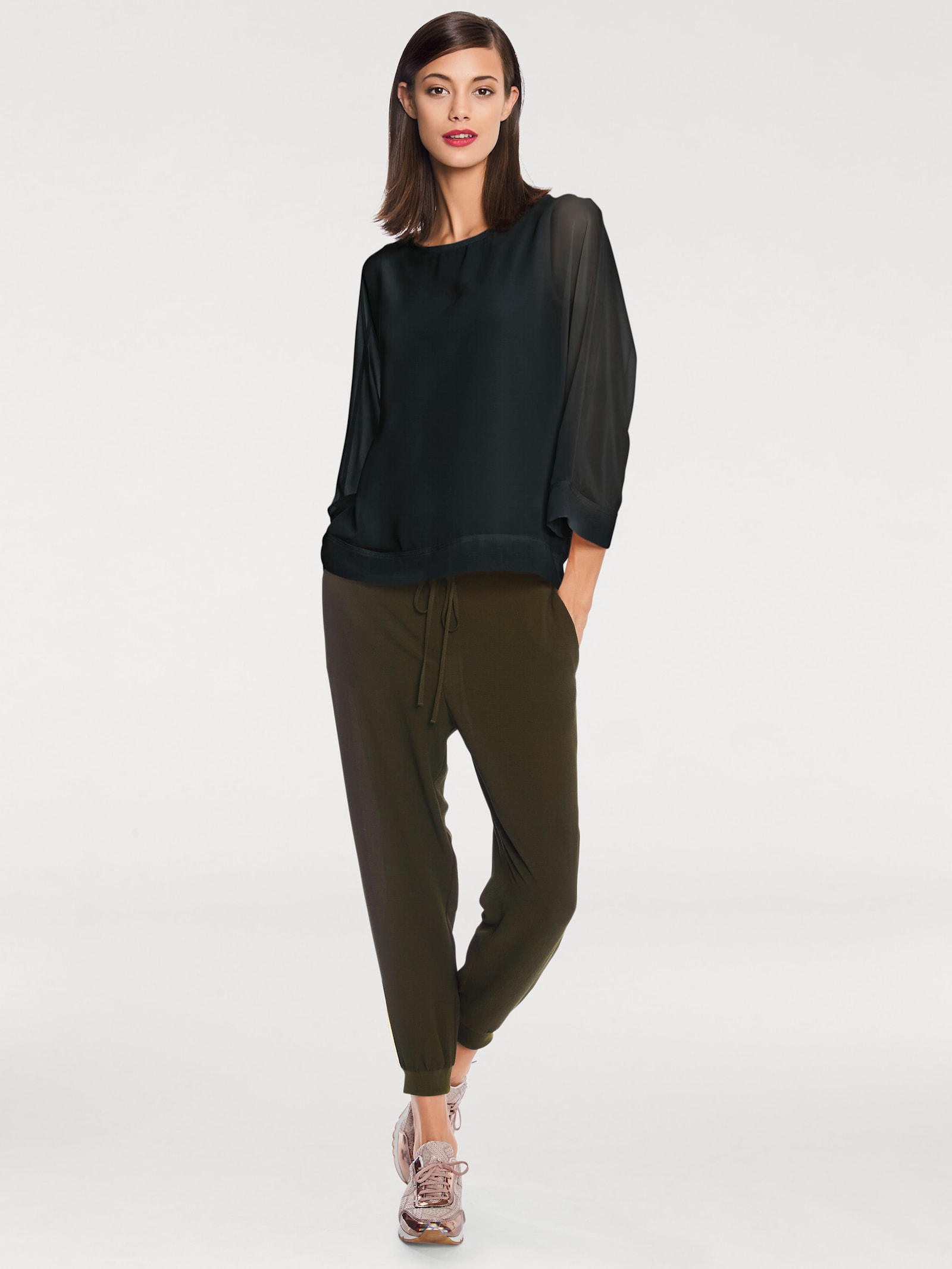 heine Blusenshirt mit Fledermausärmeln - schwarz