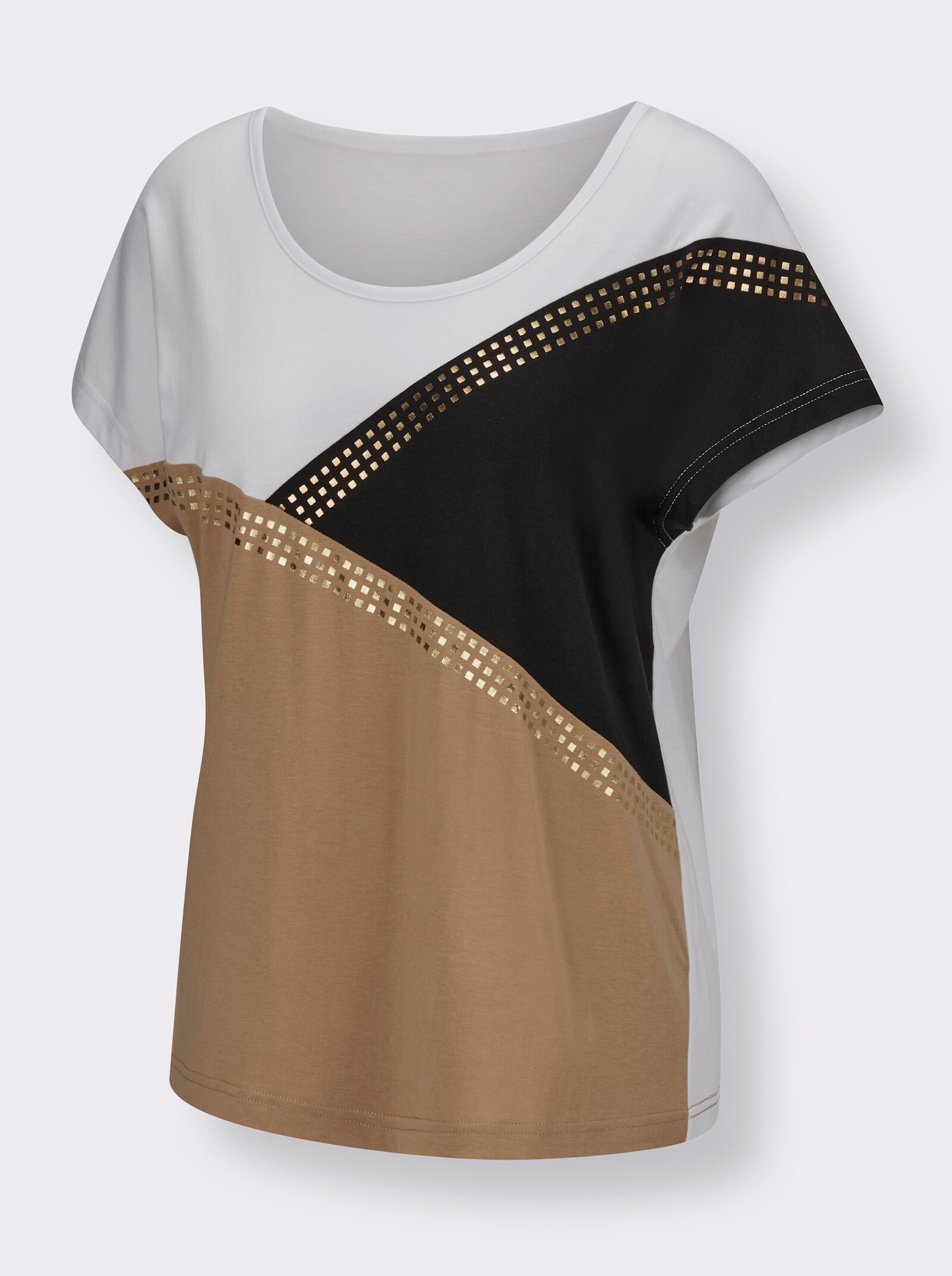 wäschepur Shortys mit Grafik-Muster - camel-schwarz + ecru-camel