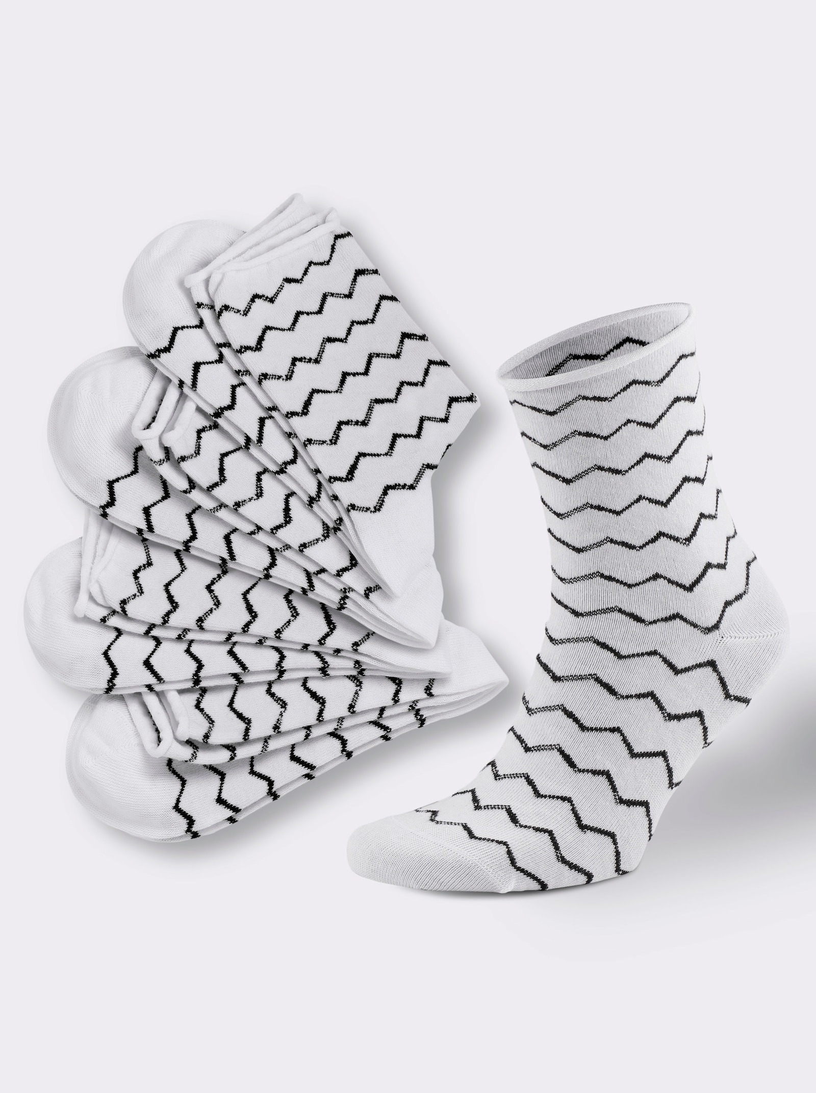 wäschepur Socken - weiß-schwarz