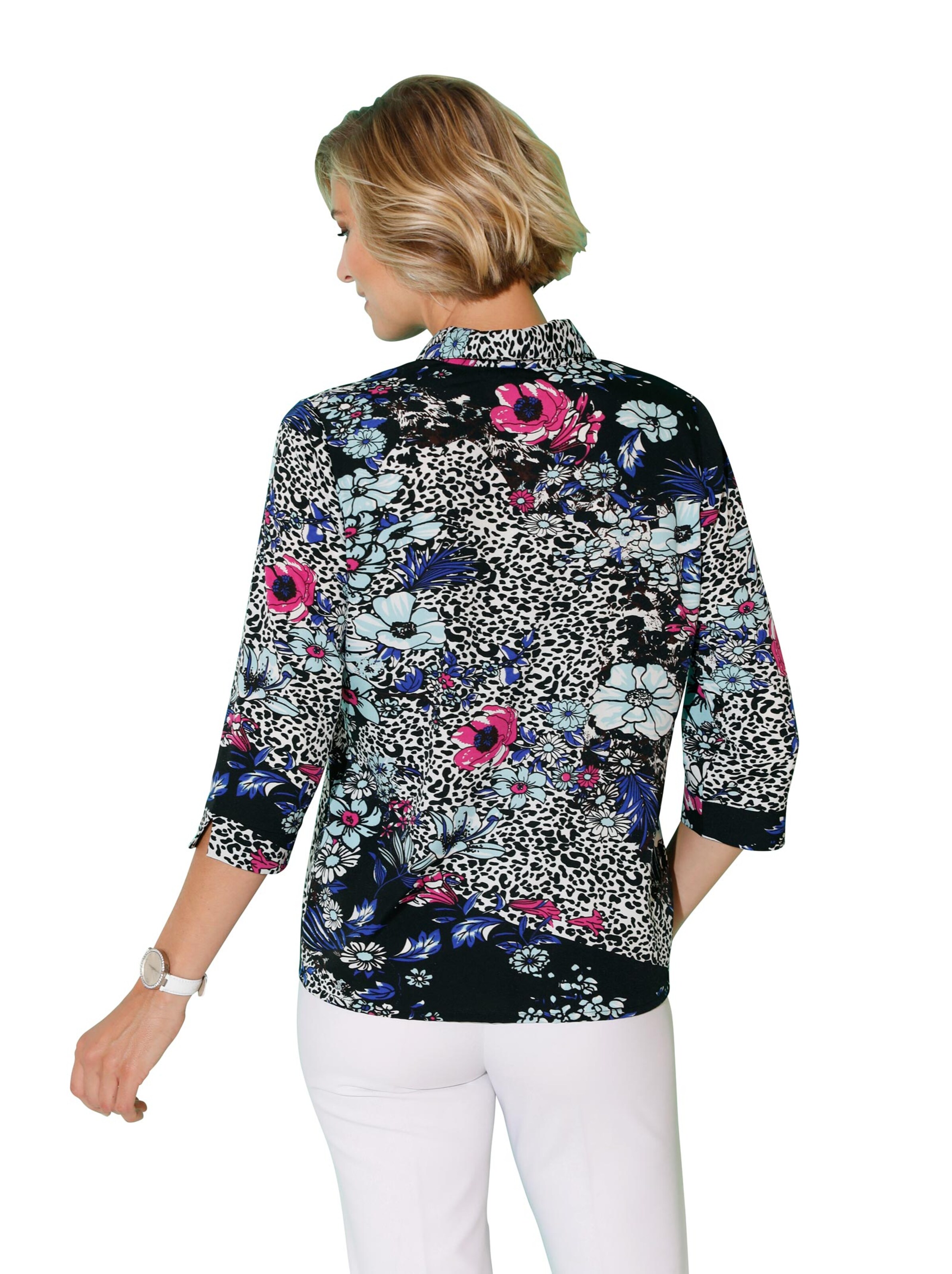 Bluse - aqua-bedruckt