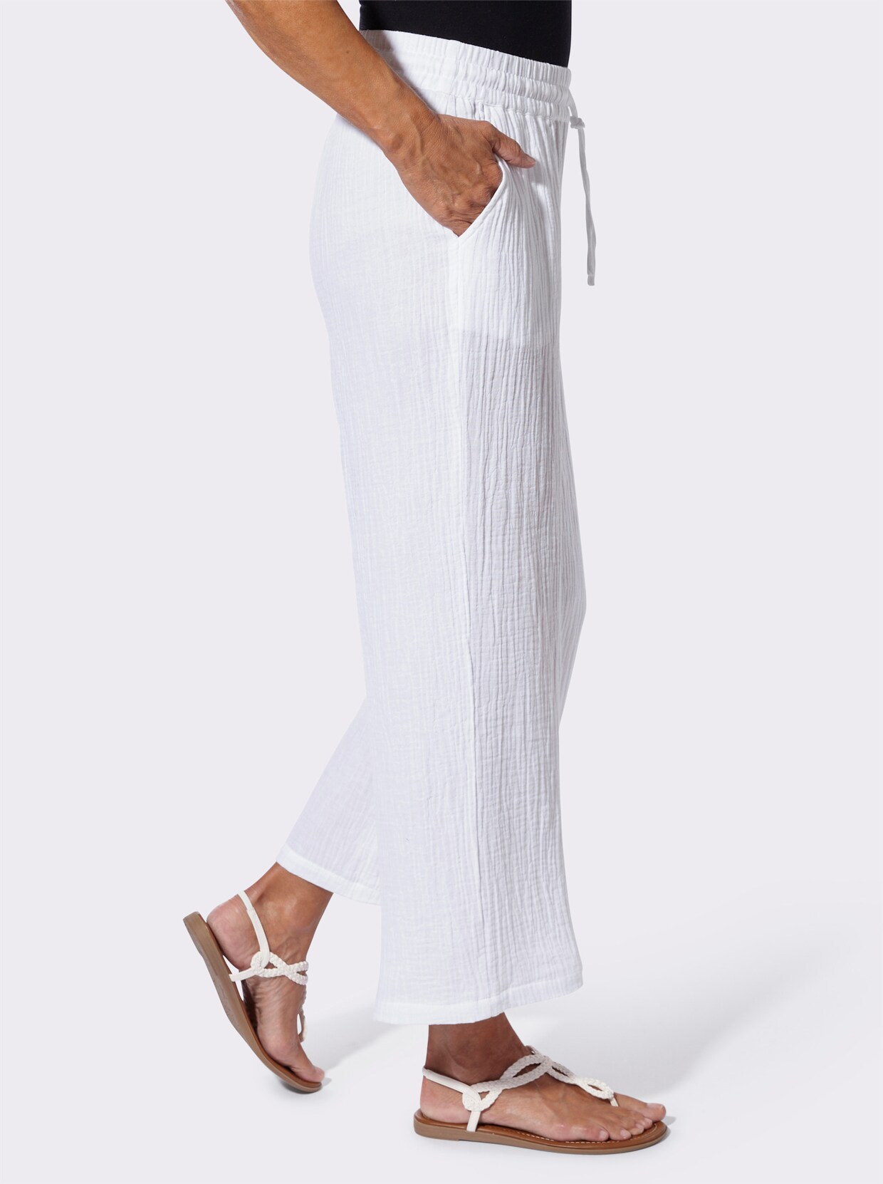 Culotte in Struktur-Qualität - weiß
