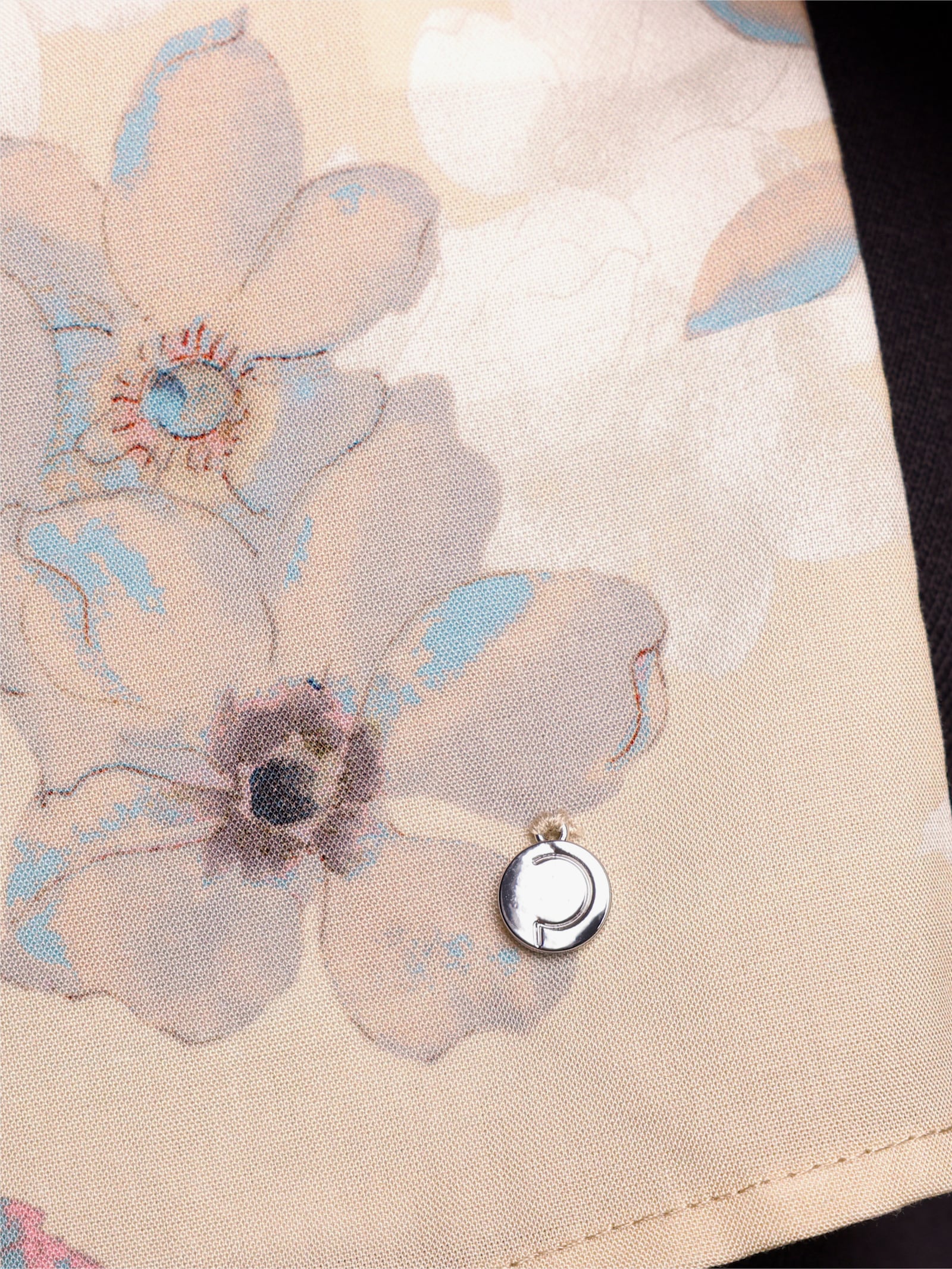 CREATION L PREMIUM Longbluse in weicher Lyocell-Qualität - sand-bedruckt