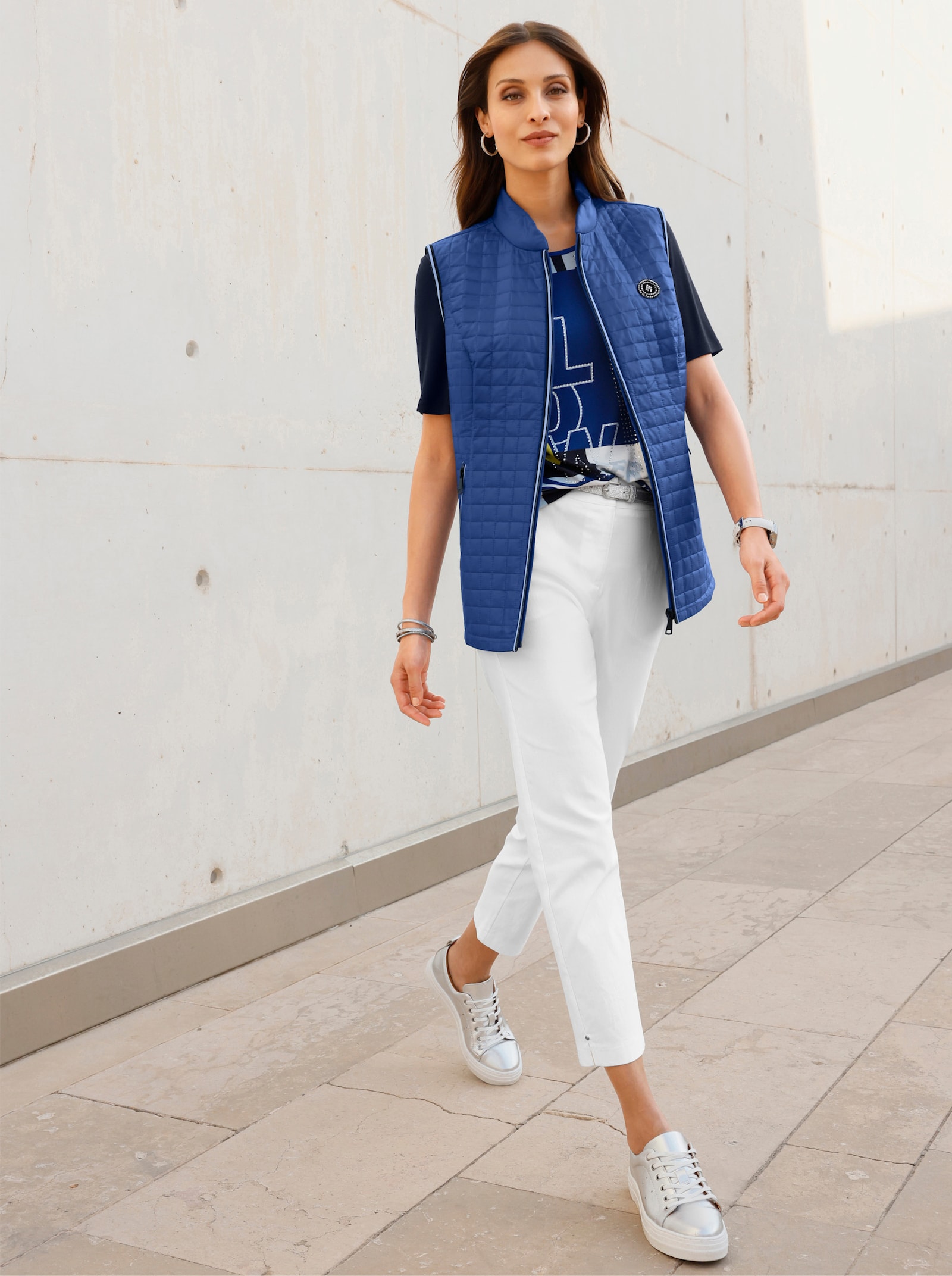 7/8 džínsy + opasok - biela