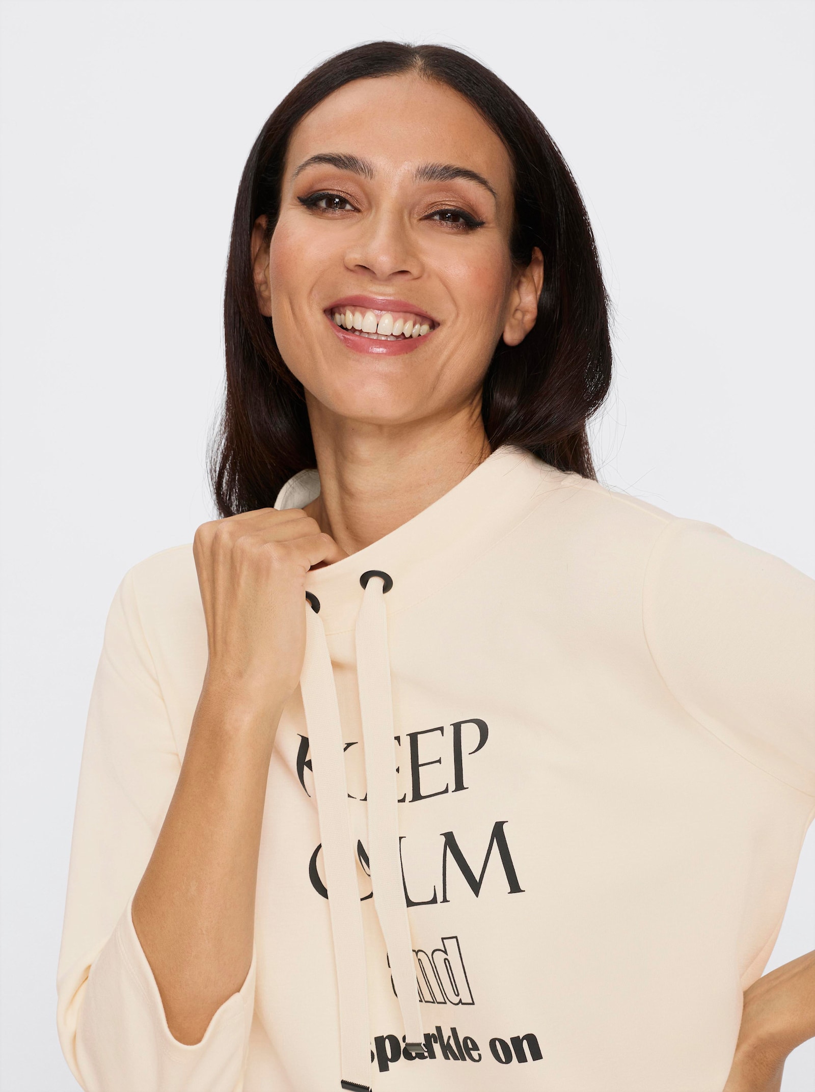 heine Sweatshirt mit weitem Stehkragen - champagner