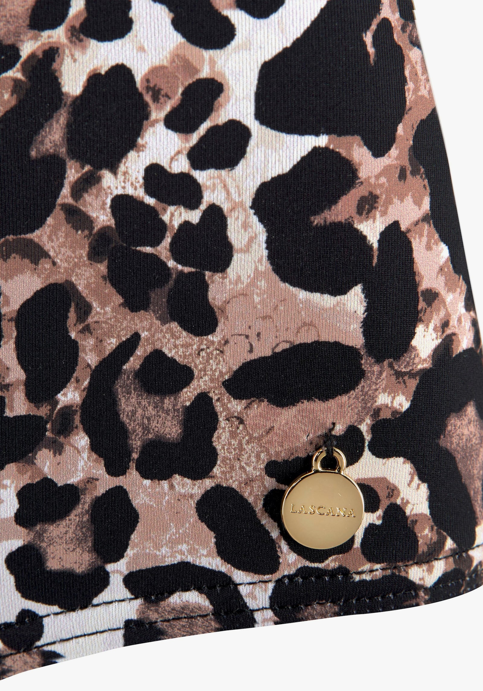 LASCANA Bas de maillot de bain taille haute - marron imprimé